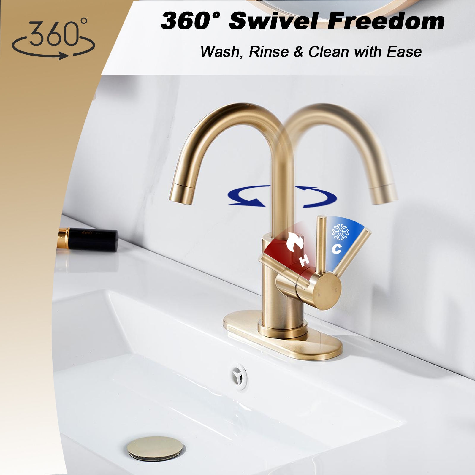 BYH SH-1003-BG Lavatory-Faucets - View #3