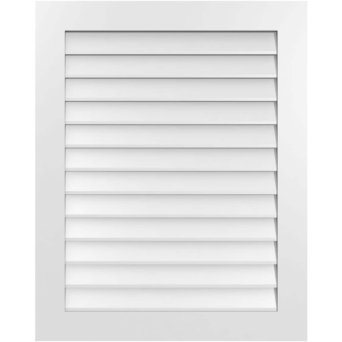 Ekena Millwork GVPVE32X4001SN 32-Inches x 40-Inches Off-white Rectangle PVC Gable Louver Vent