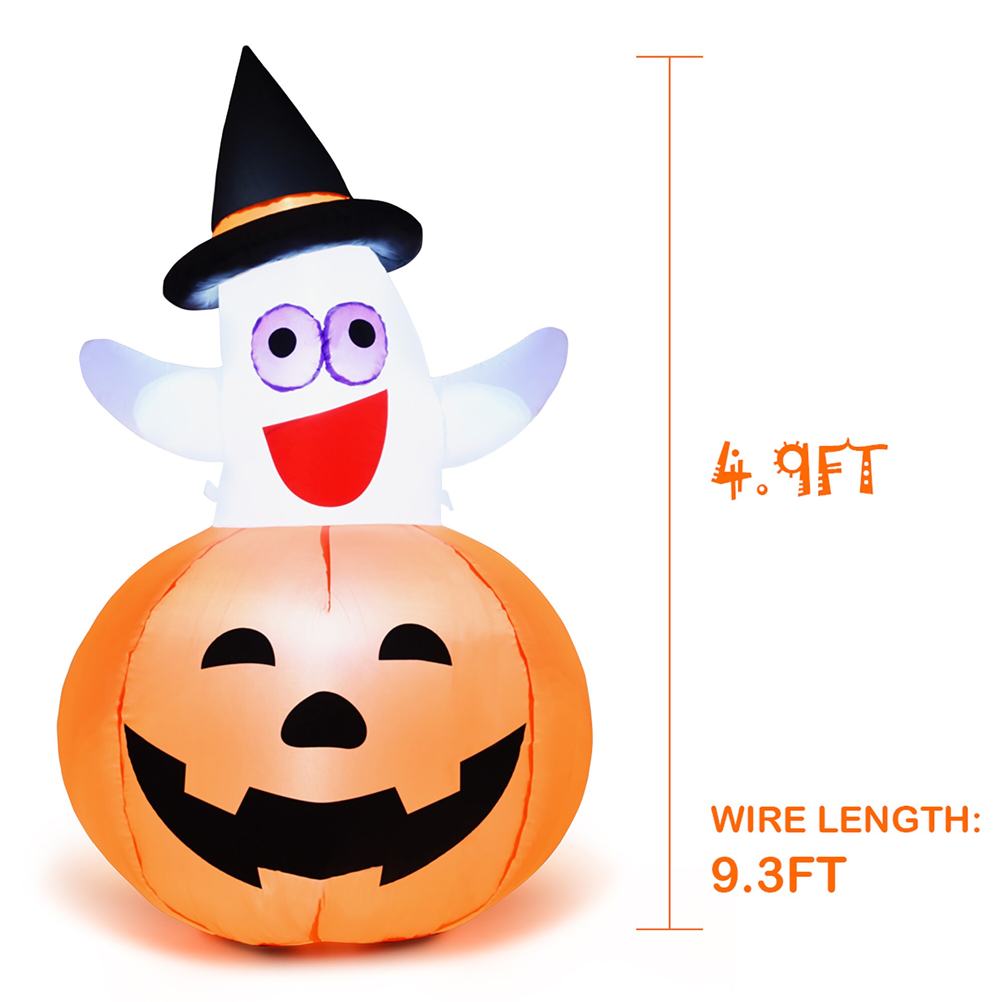 Goplus 4-ft Pre-Lit Happy Halloween Inflatable in the Outdoor Halloween  Decorations & Inflatables department at