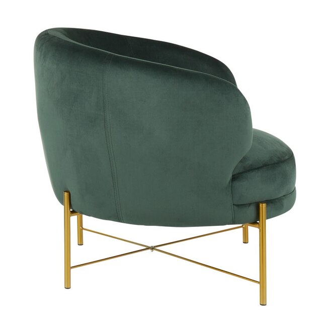Lumisource Chloe Eclectic Gold Metal, Emerald Green Accent Chair With Ottoman