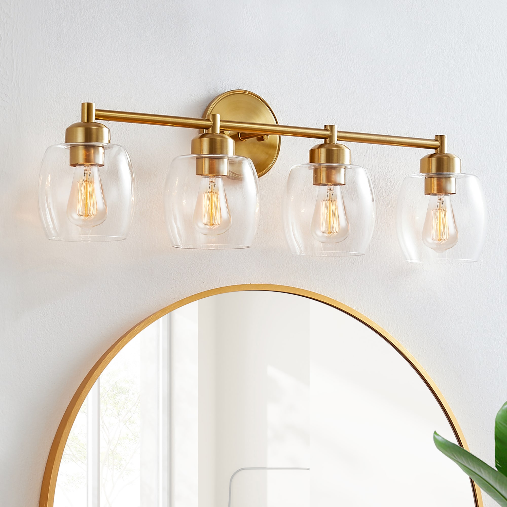 KAWOTI 21314 Britton 30-in 4 -Light Antique Brass Modern/contemporary Vanity light