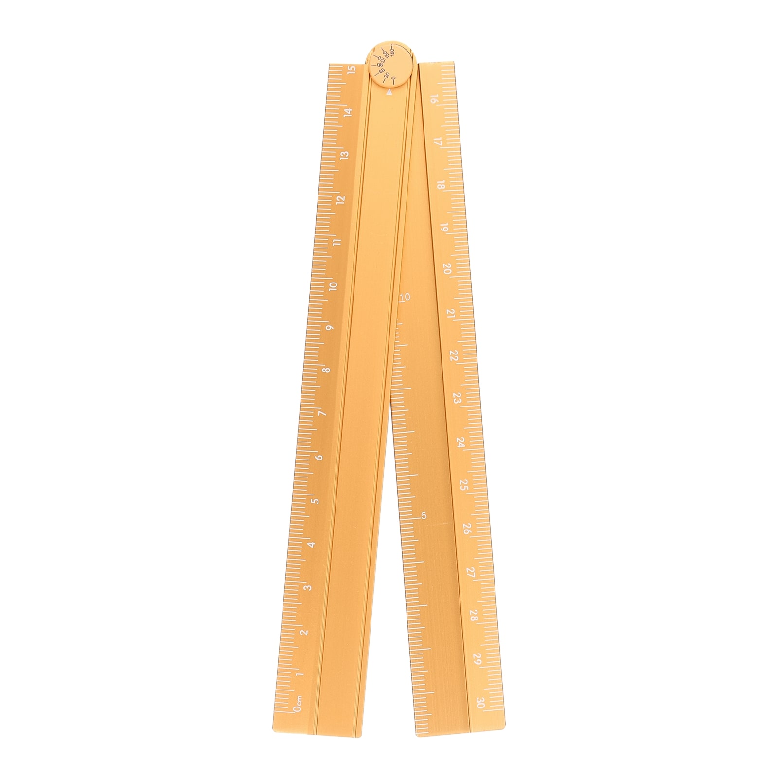 Harfington Folding Straight Ruler 30cm Metric Aluminum Alloy Protractor Foldable Angle Ruler Geometric Measuring Tool with Angle Line for Architects Artists Office Autumn Orange Gold #S26051800UX5578