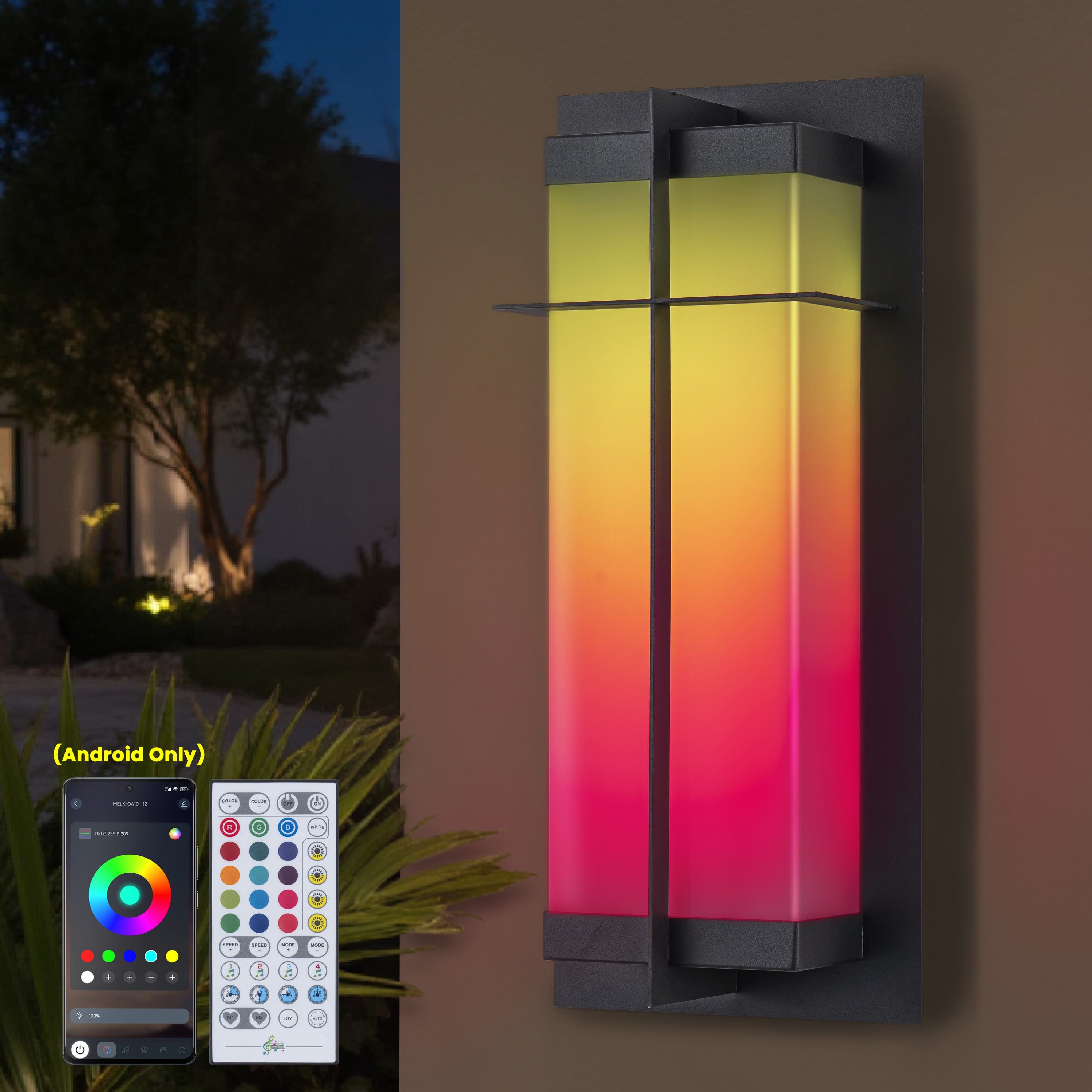 C Cattleya LLA2630-W 15-in H Matte Black Hardwired Integrated LED Outdoor Wall Light