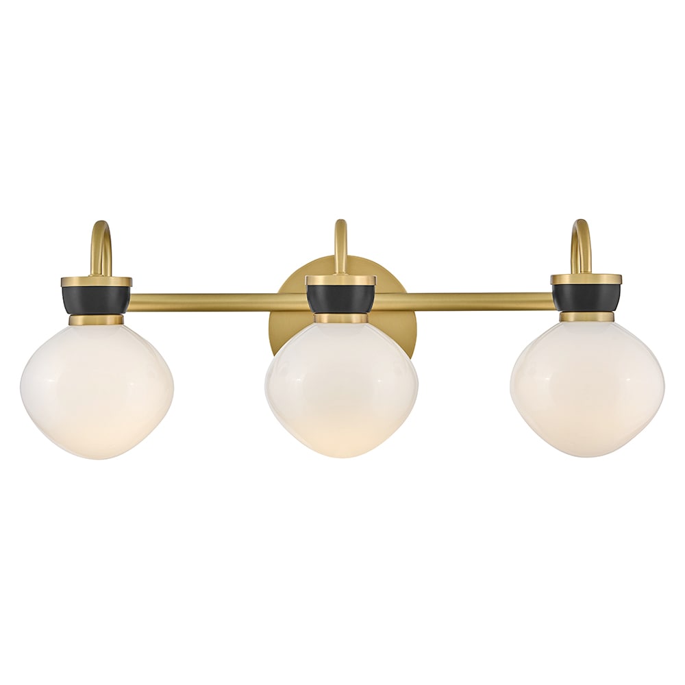 Lark 85593LCB-BK Lucy 25-in 3 -Light Polished Brass Traditional Vanity light