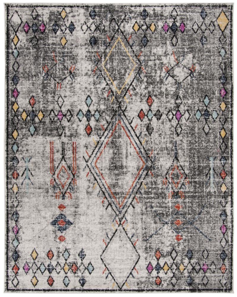 Safavieh ADR210F-8 Adirondack Alanis 8 x 10 (ft) Loomed Polyester/Polypropylene Light Gray/Fuchsia Rectangular Indoor Abstract Moroccan Area rug