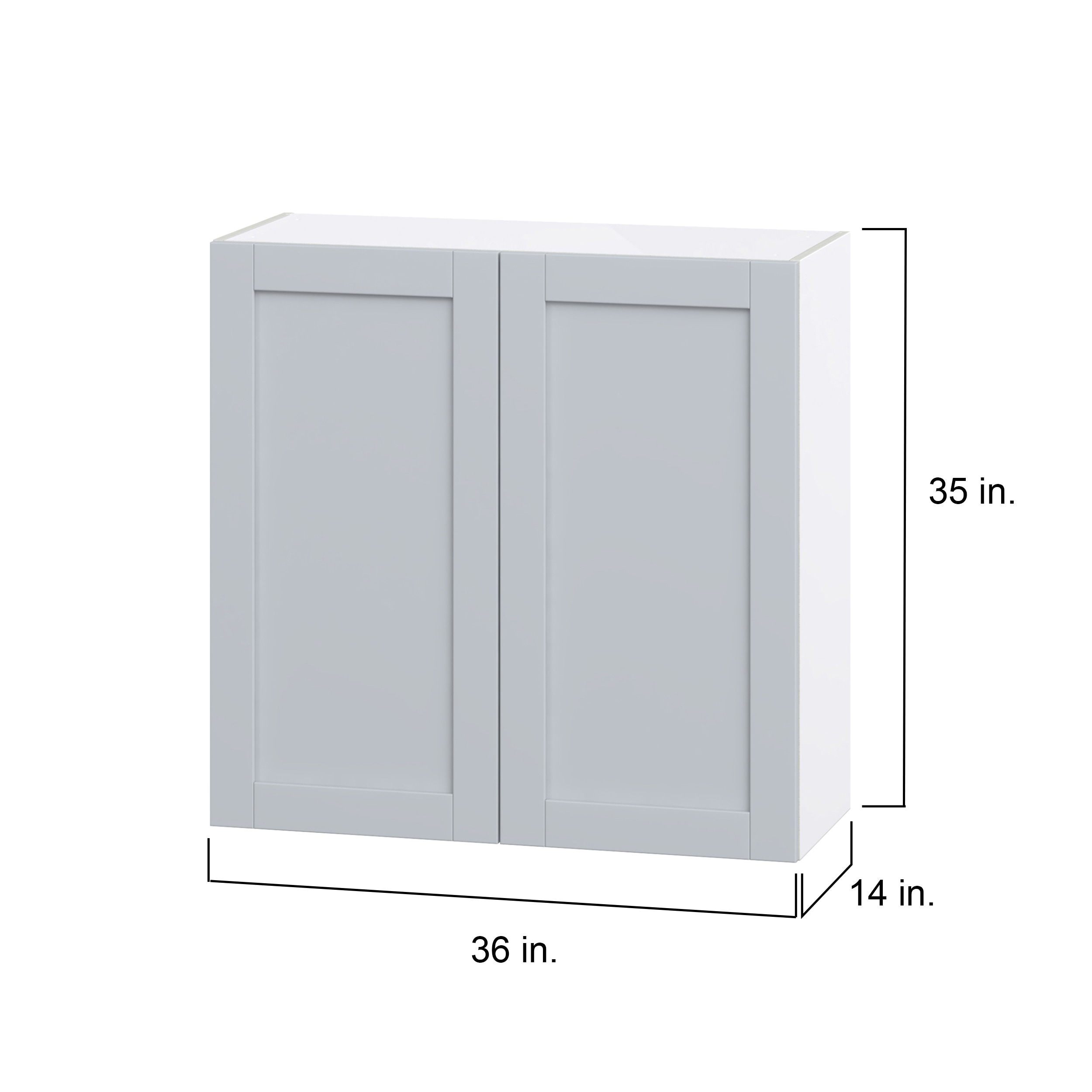 Hugo&Borg Charlesberg 36-in W x 35-in H x 14.88-in D Gray Door Wall ...