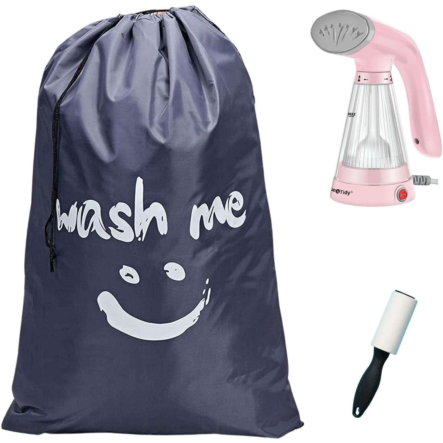 True & Tidy TS20BUNDLE-PINK Pink Handheld Fabric Steamer