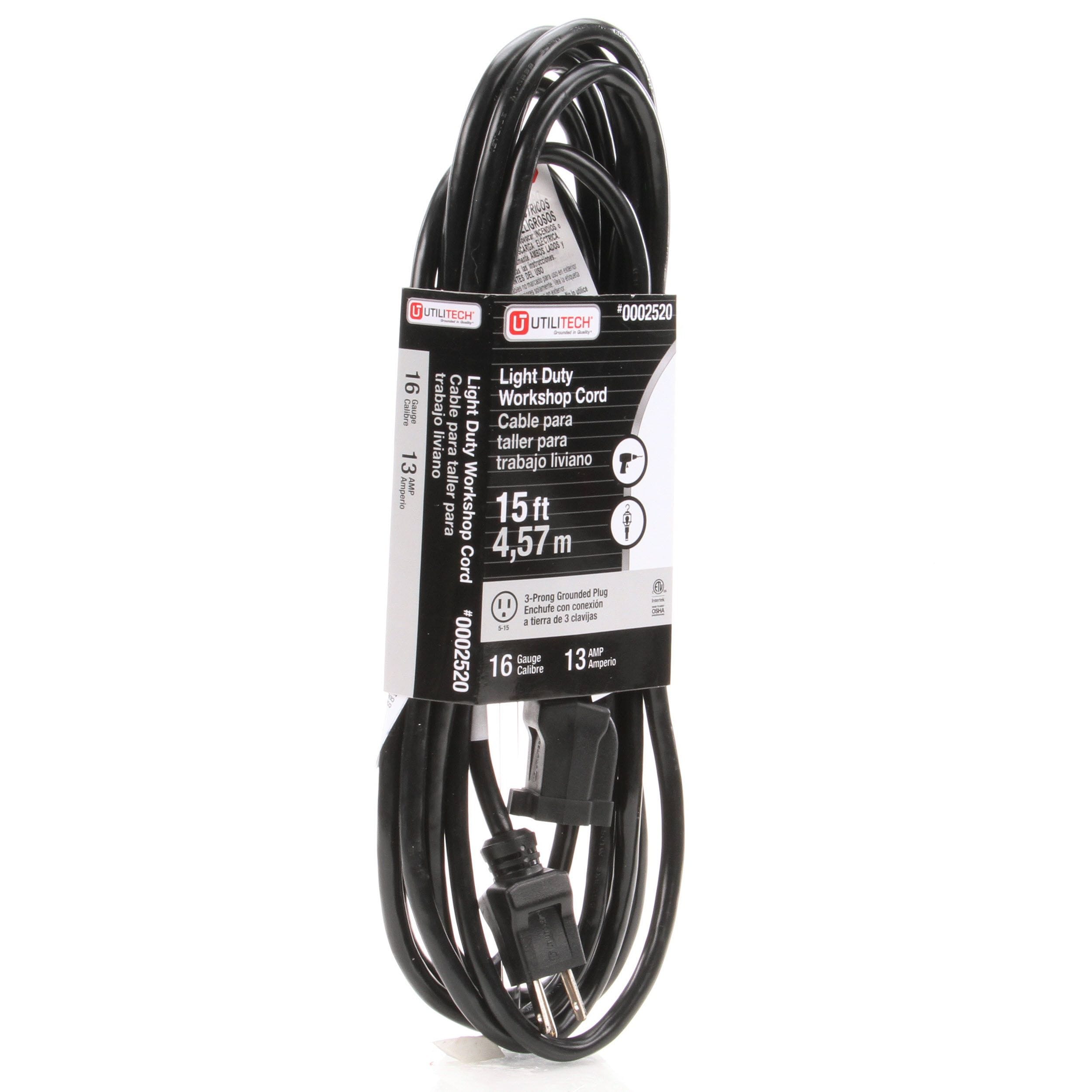 Indoor Heavy-Duty Extension Cord 15ft Gray IVR72215 
