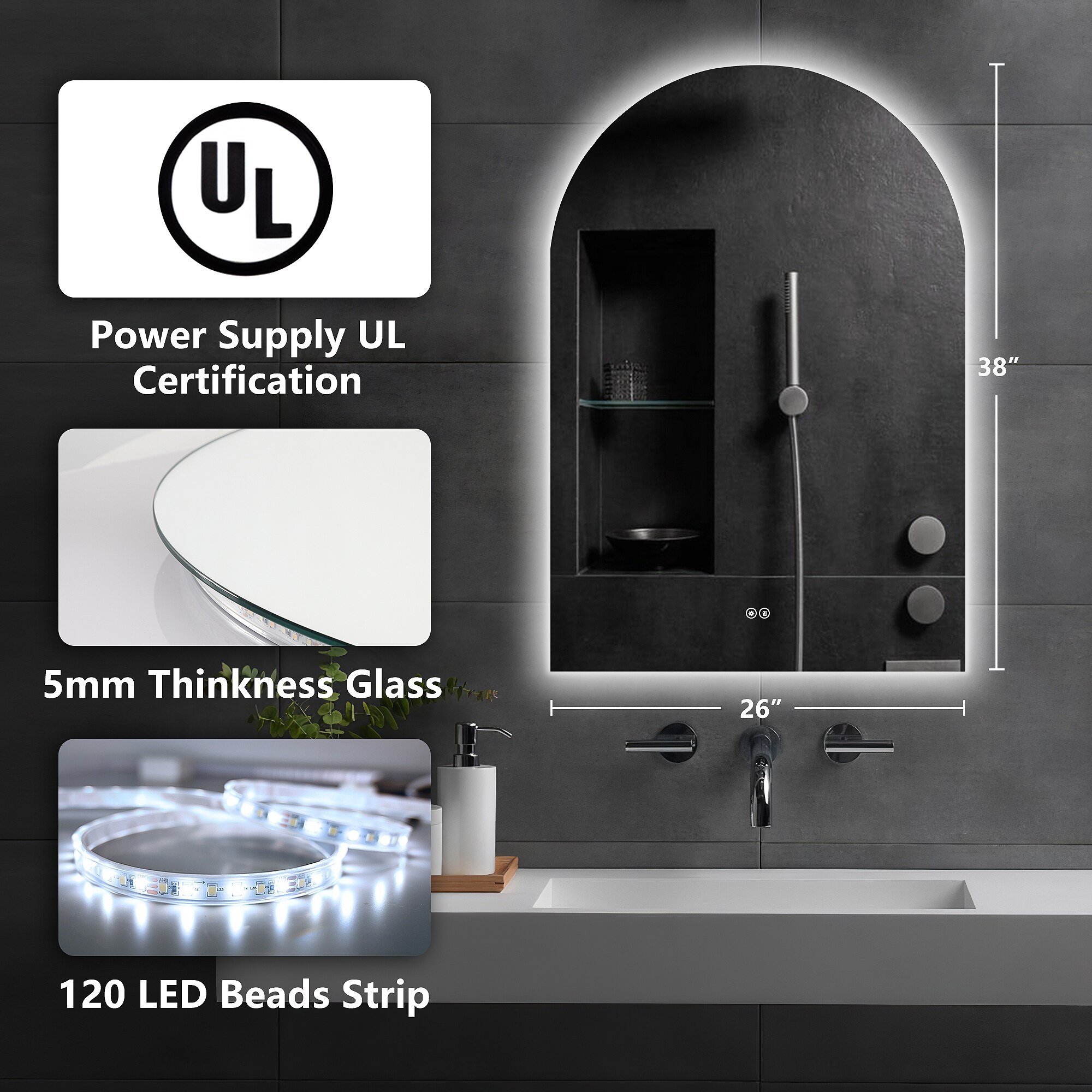 Dovelina LS-A-MR03052 Framed-Bath-Mirrors - View #6
