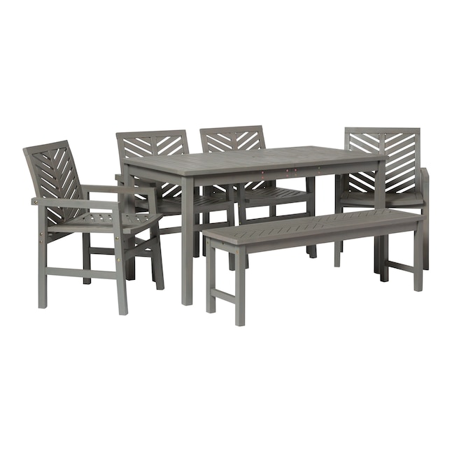 Walker Edison 6 Piece Gray Patio Dining Set In The Sets Department At Com - Walker Edison 6 Piece Patio Set Walker Edison 6 Piece Gray Patio Dining Set In The Sets Department At Com - Walker Edison 6 Piece Patio Set