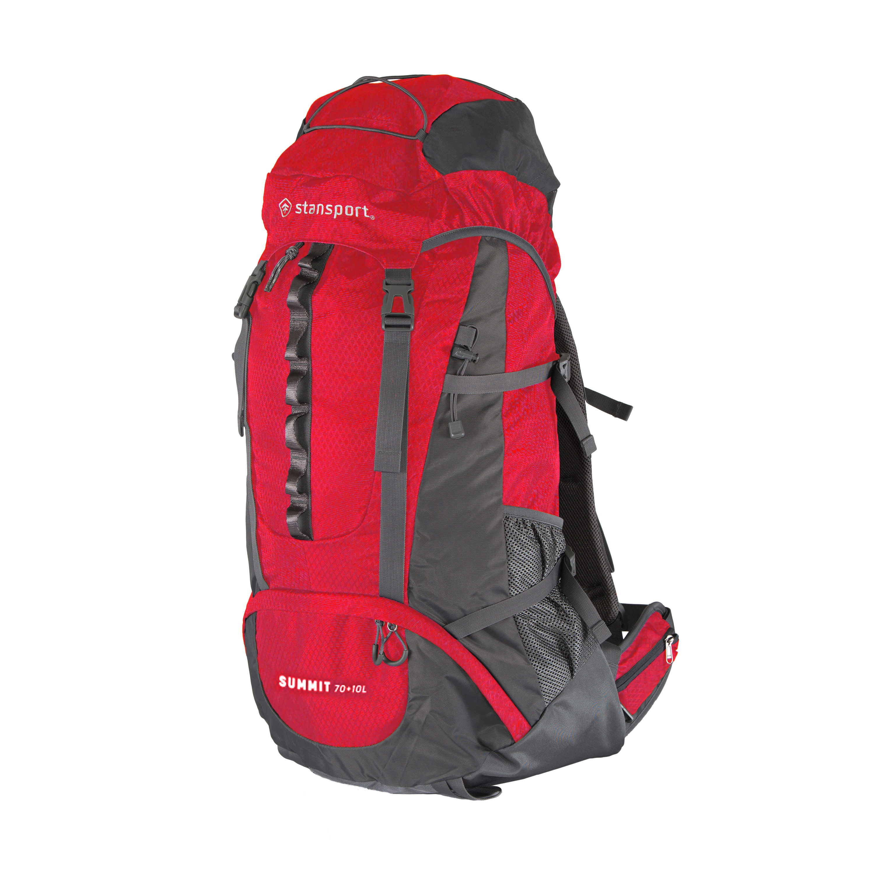 Stansport 70 + 10 Liter Red Internal Frame Backpack - Double