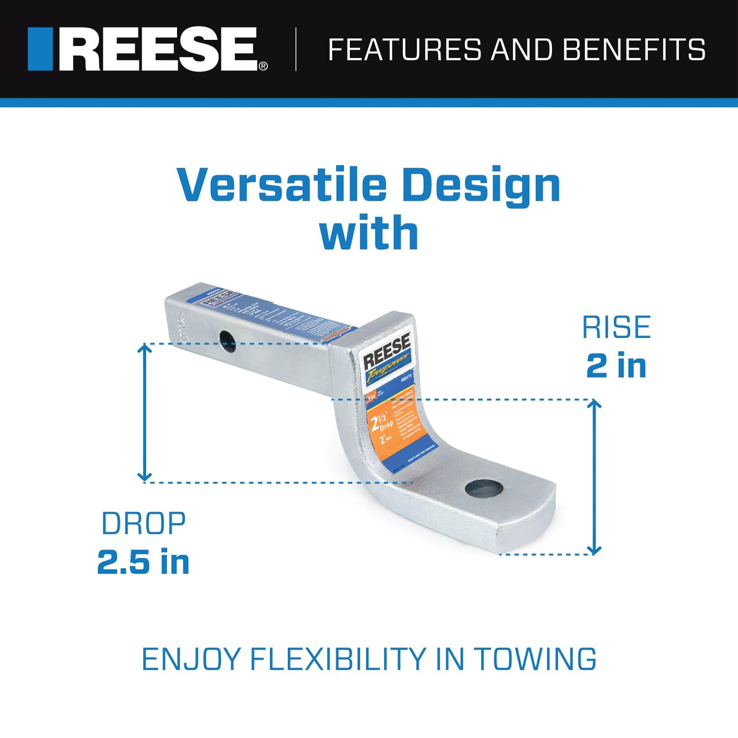 Reese 8.9-in L x 3.7-in W x 1.9-in Drop Draw Bar in the Trailer Parts ...