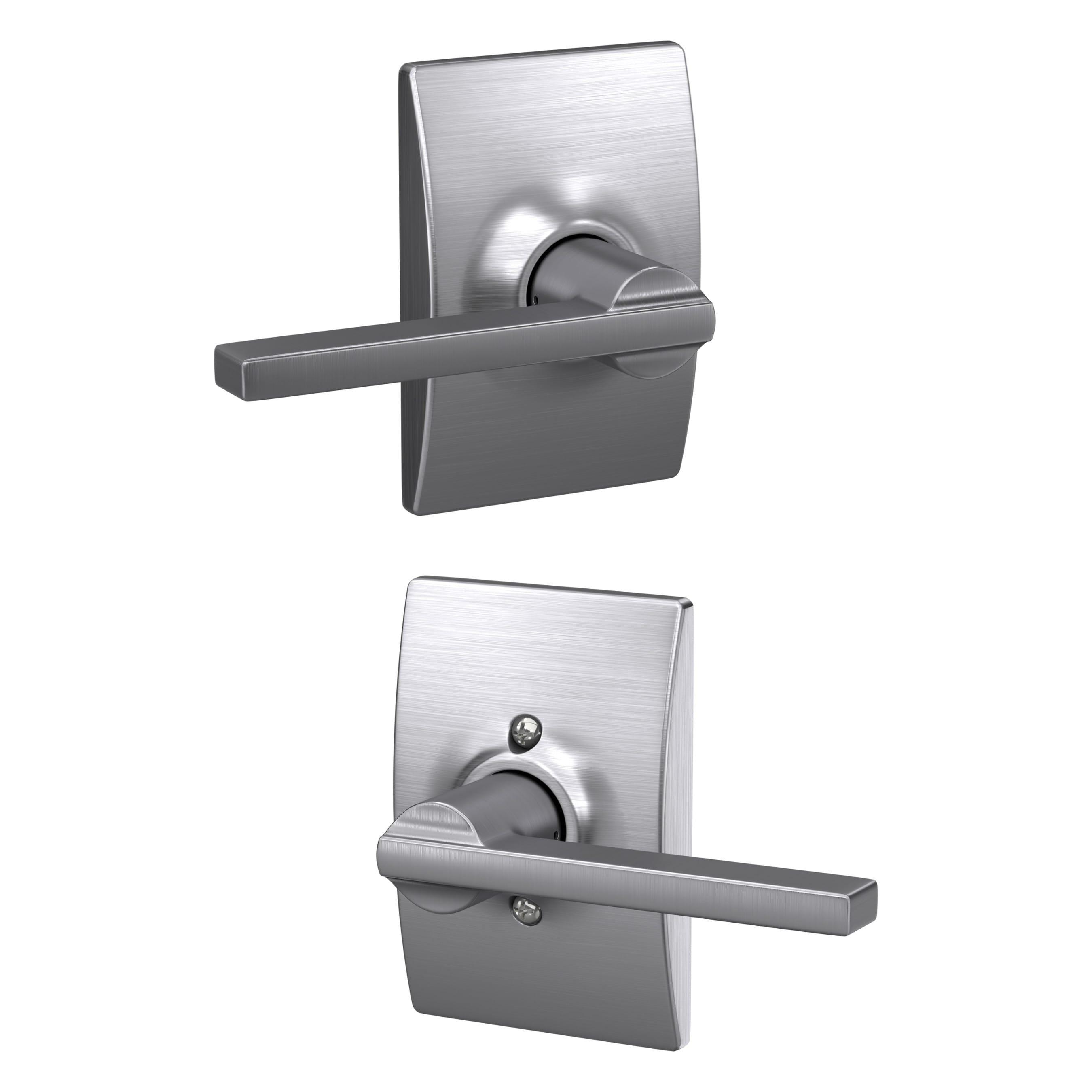 Schlage F10 LAT 626 CEN F10 Lat/Cen Latitude -Century Satin Chrome Universal Interior Hall/Closet Passage Door Handle