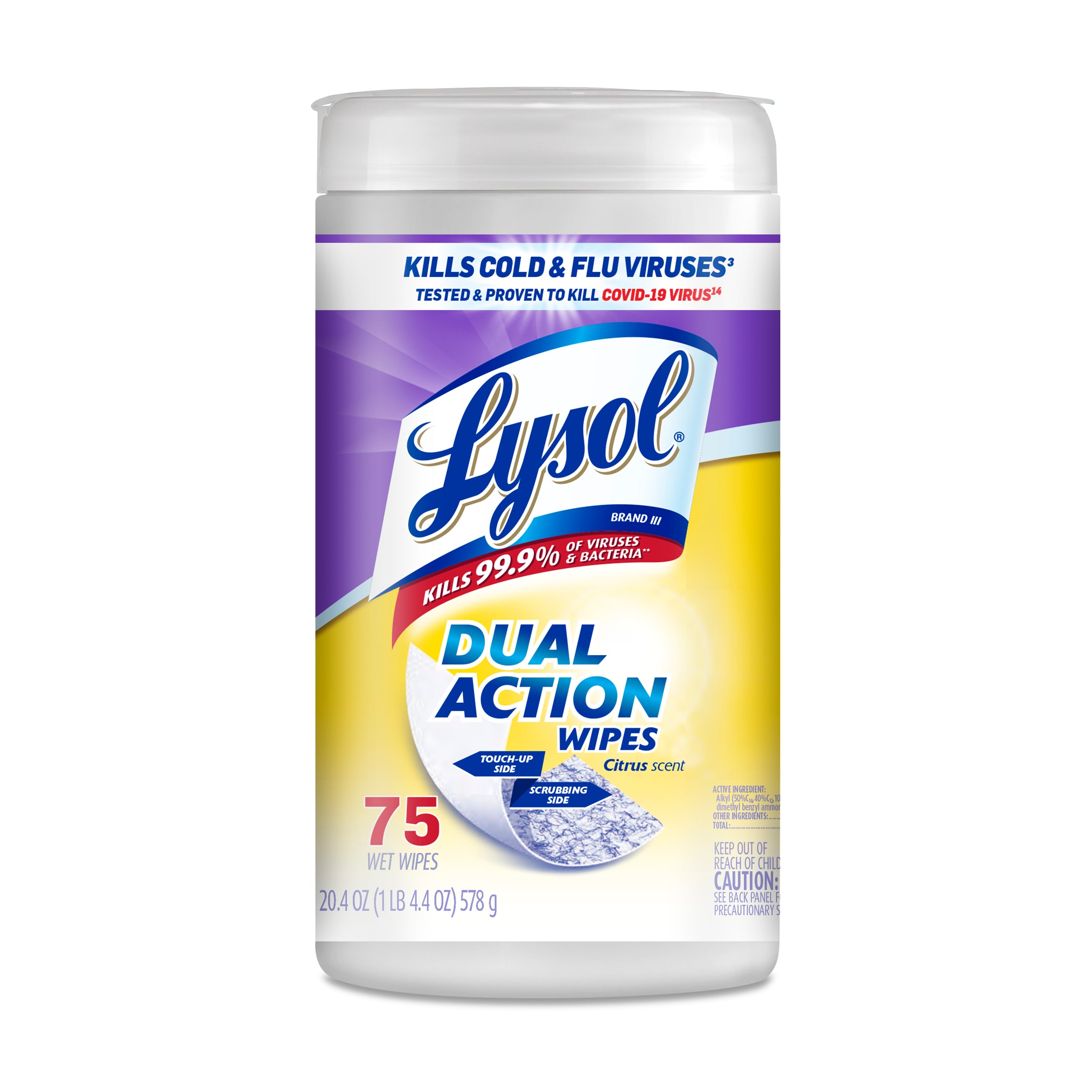 LYSOL 75-Count Citrus Disinfectant Wipes All-Purpose Cleaner in the  All-Purpose Cleaners department at