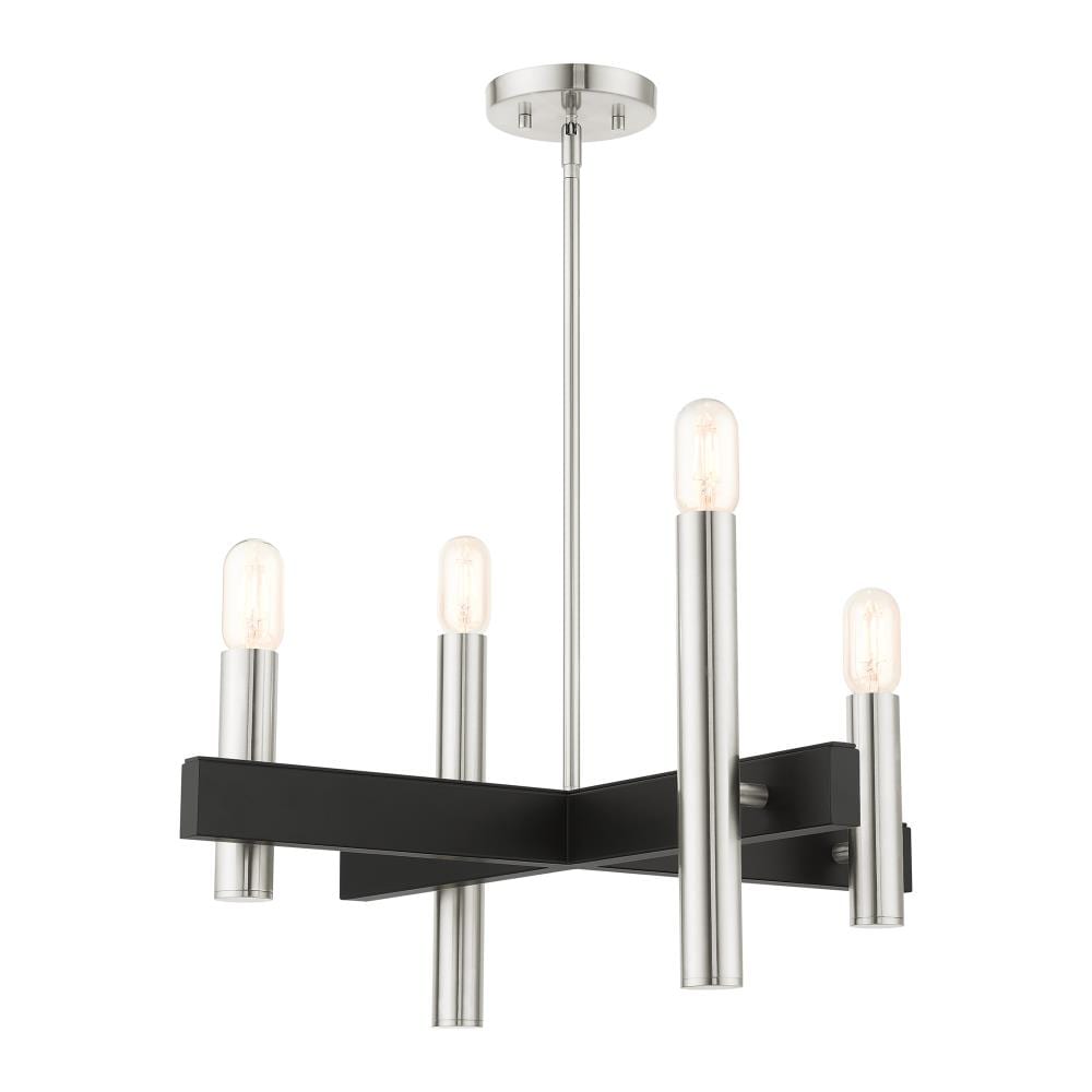Scandinavian Skyline 4-Light Brushed Nickel Candle Chandelier