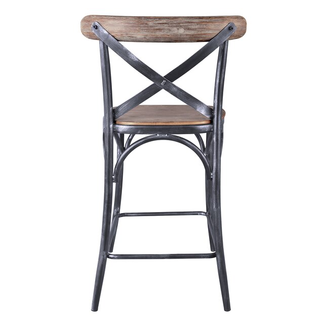 Armen Living Sloan Industrial Grey 30, Industrial Counter Height Bar Stools With Backs