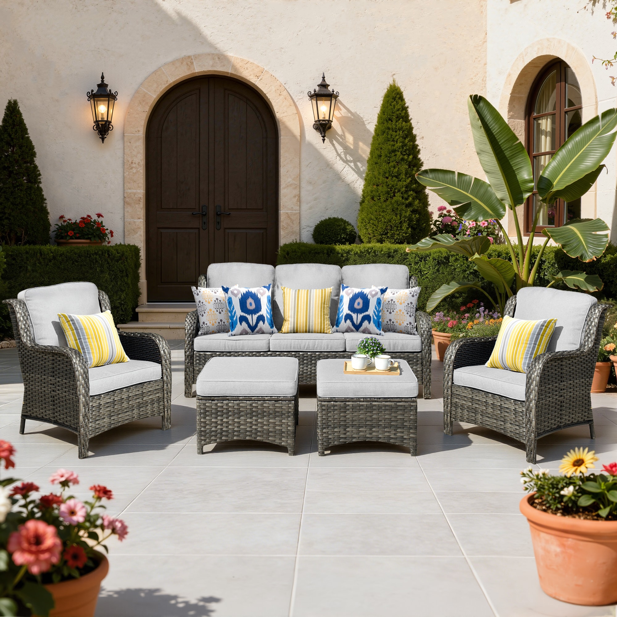 Christopher Knight Home Westin Outdoor 4-Piece Acacia Wood Chat