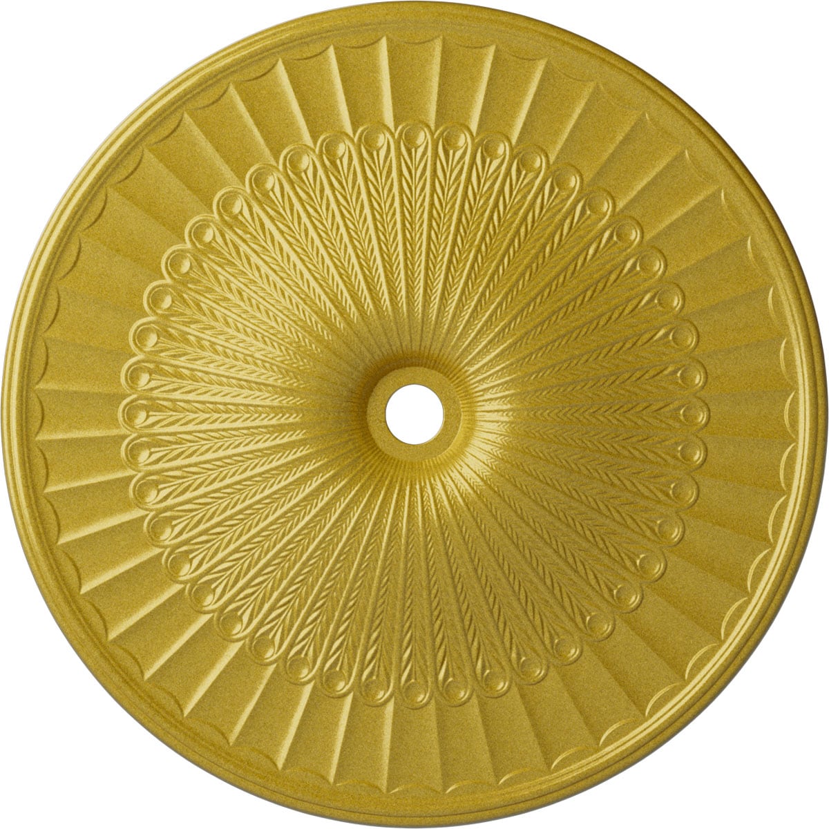 Ekena Millwork CM51GLRGS Galveston 51-in W x 51-in L Painted Rich Gold Polyurethane Whole Ceiling Medallion