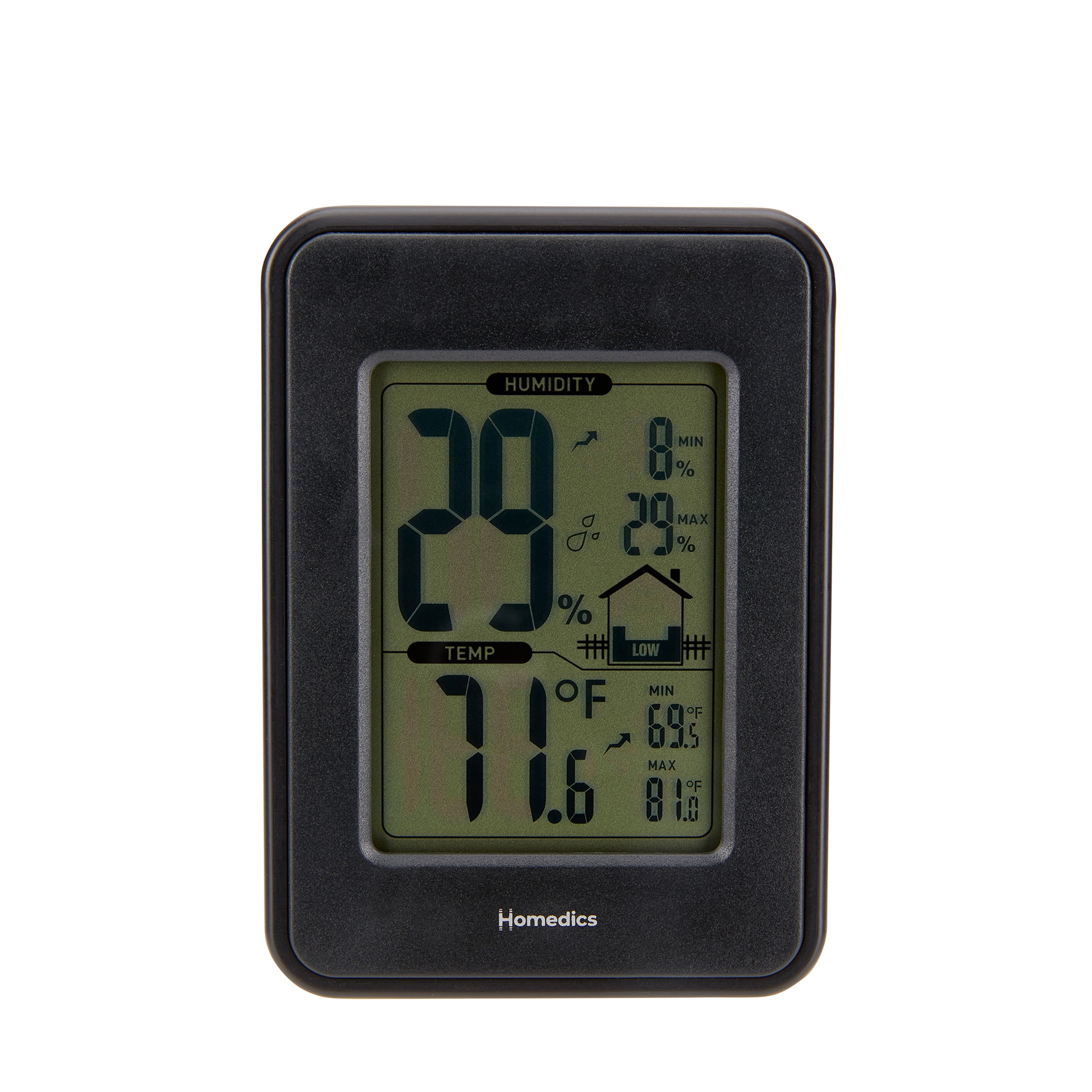 Premium Photo  Thermometer and hygrometer in hand shows the