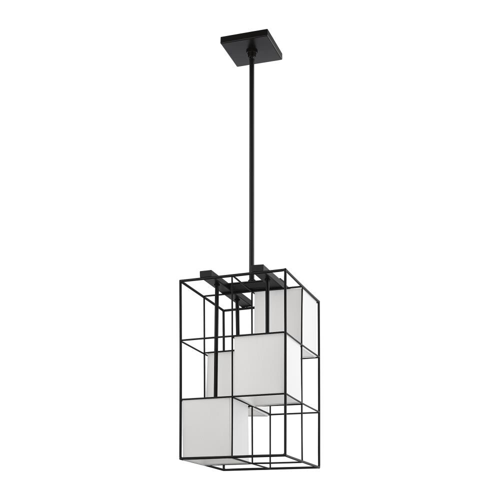 Trondheim 4-Light Crystal & Black Fabric Shade Pendant