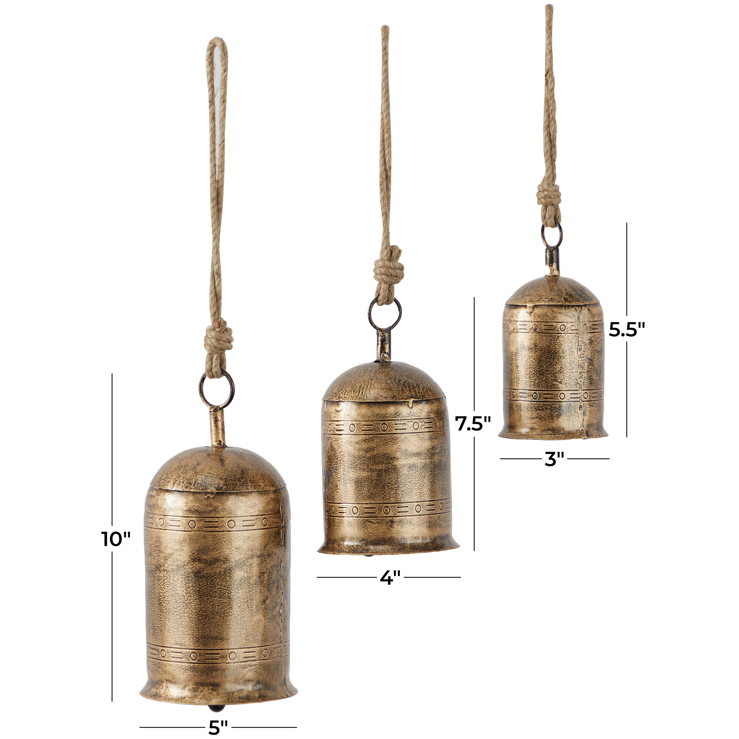 Brass Hanging Bell With Chain Bell Dimensions 4.2 X 5 Inches, Bell