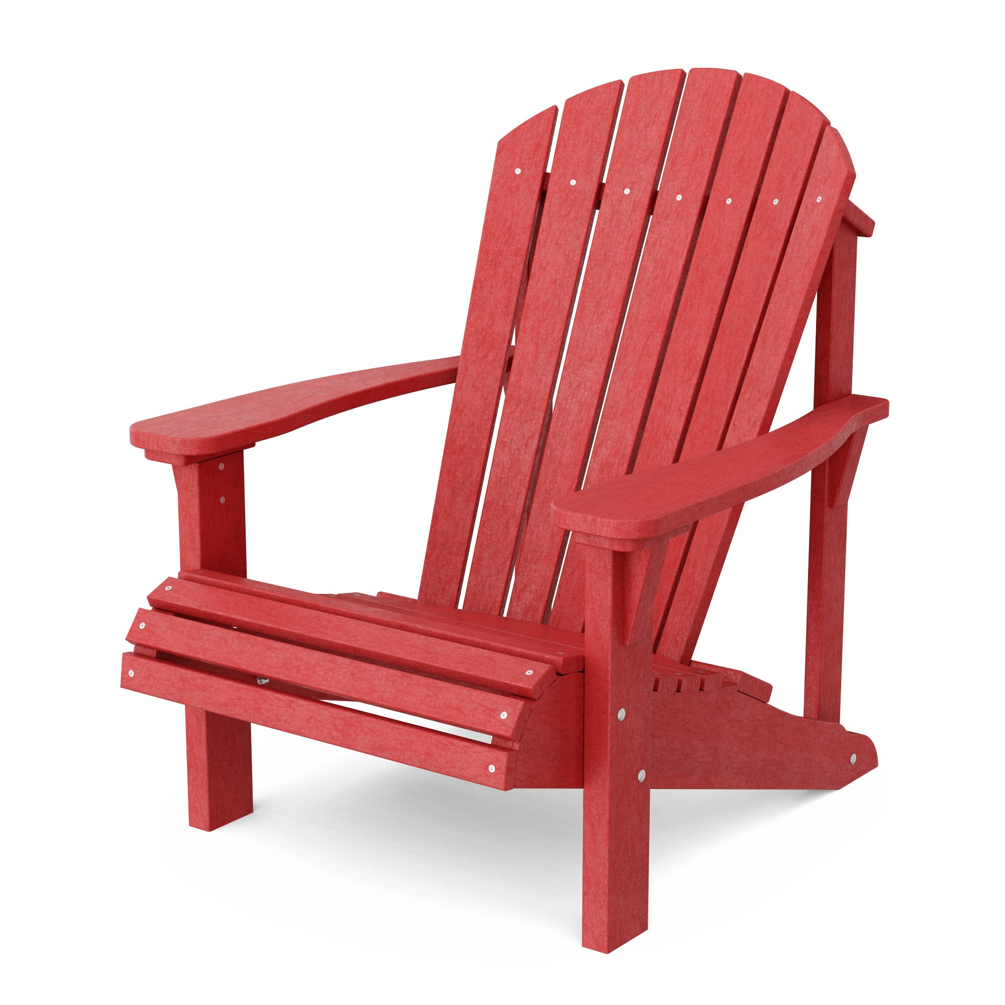 Wildridge LCC-111-CR Heritage Sunrise Cardinal Red HDPE Frame Stationary Adirondack Chair with Slat Seat