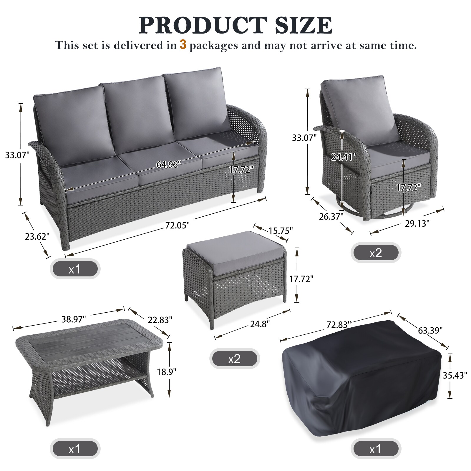 NOBLEMOOD LS-2031GR Patio-Conversation-Sets - View #7