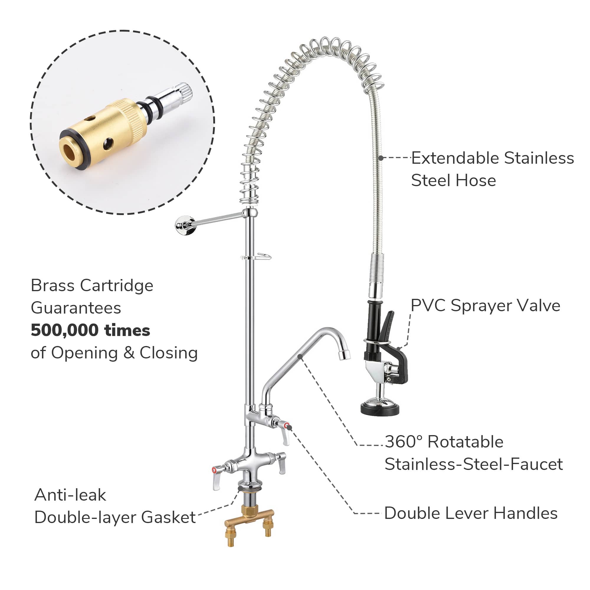 Yescom 81FAU004-12AT-CHR-LO Kitchen-Faucets - View #2