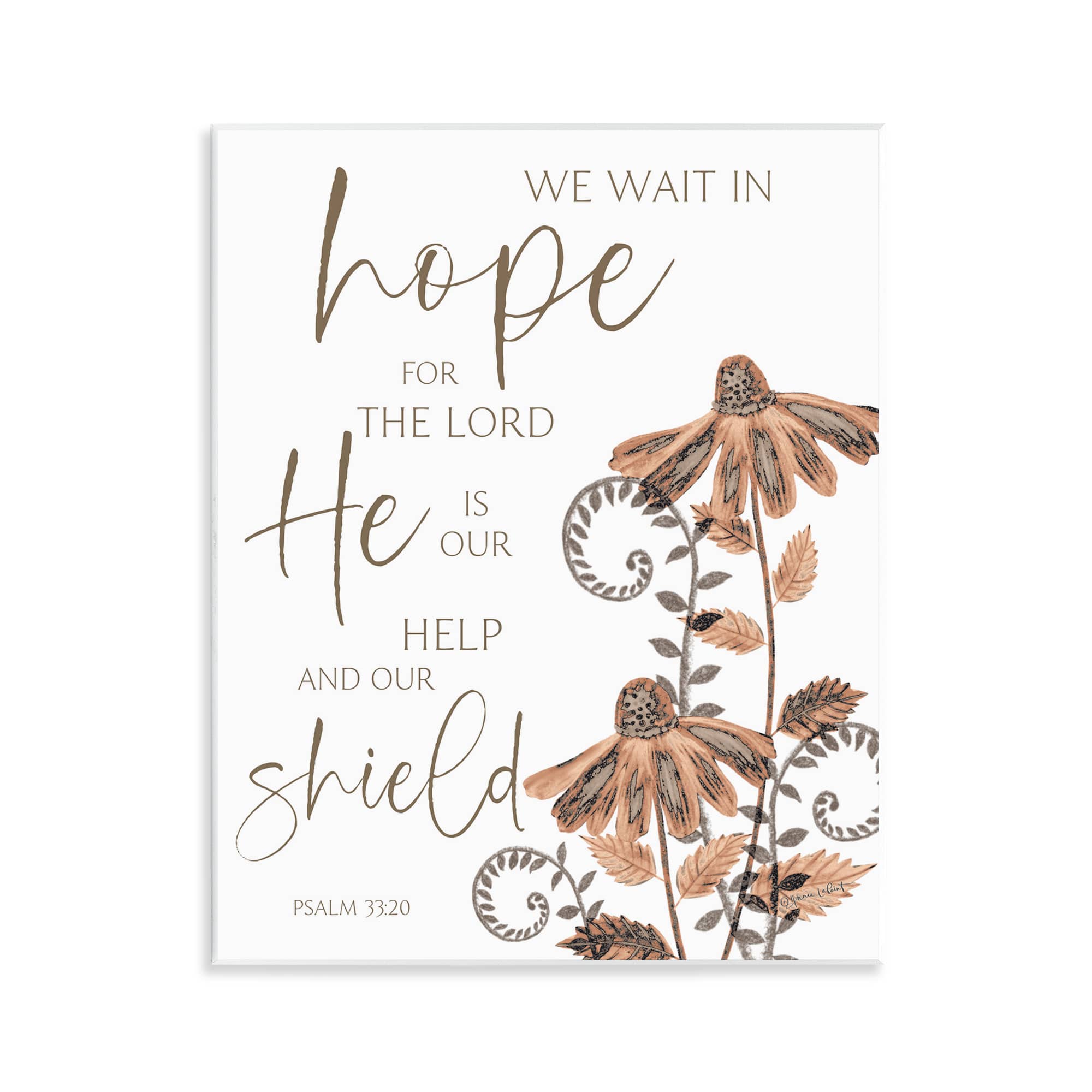 Stupell Industries BT-563-WD-11X14 He Is Our Help and Shield Wall Plaque Art By Annie LaPoint 11 x 14
