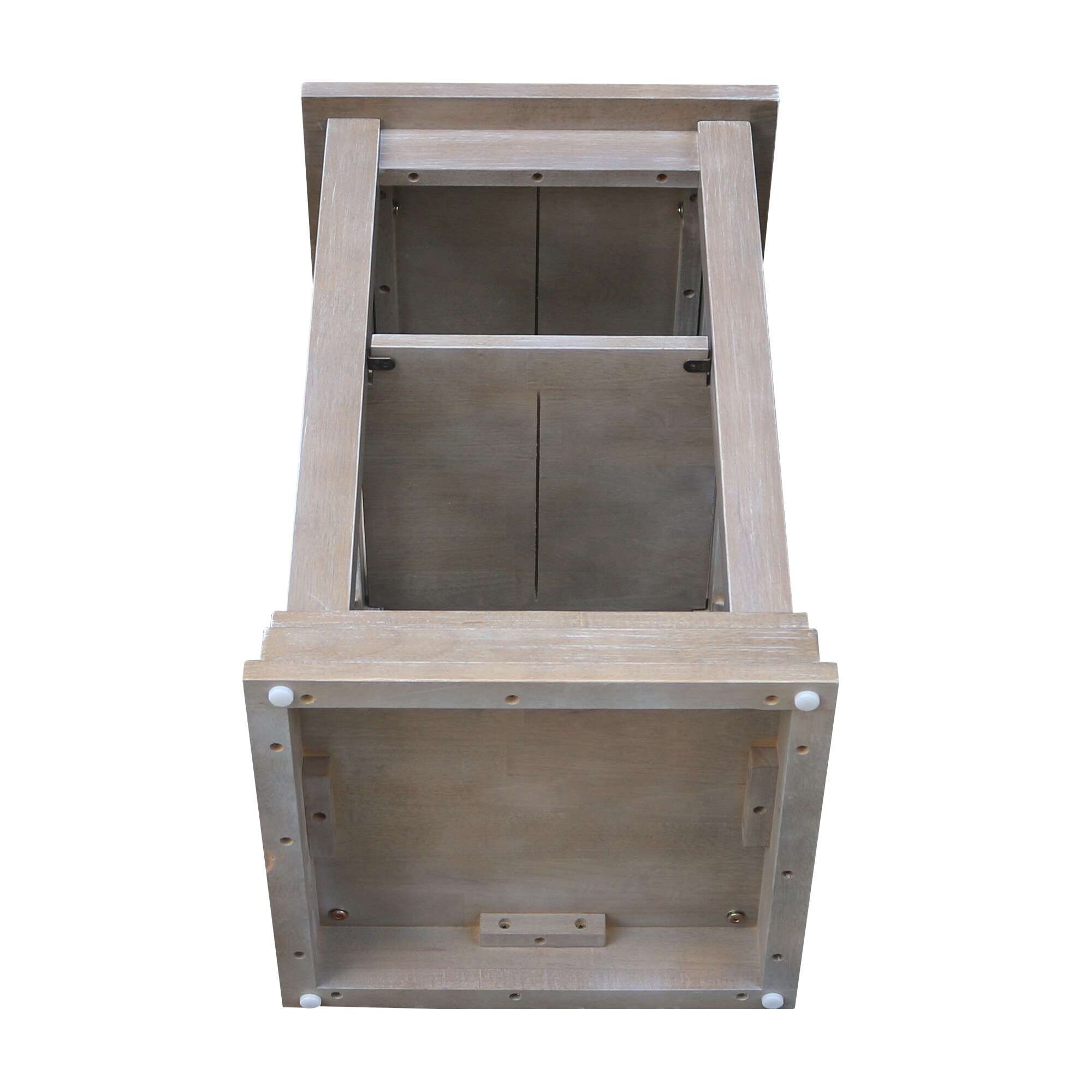 Transitional Solid Wood Square Accent Table in Brown