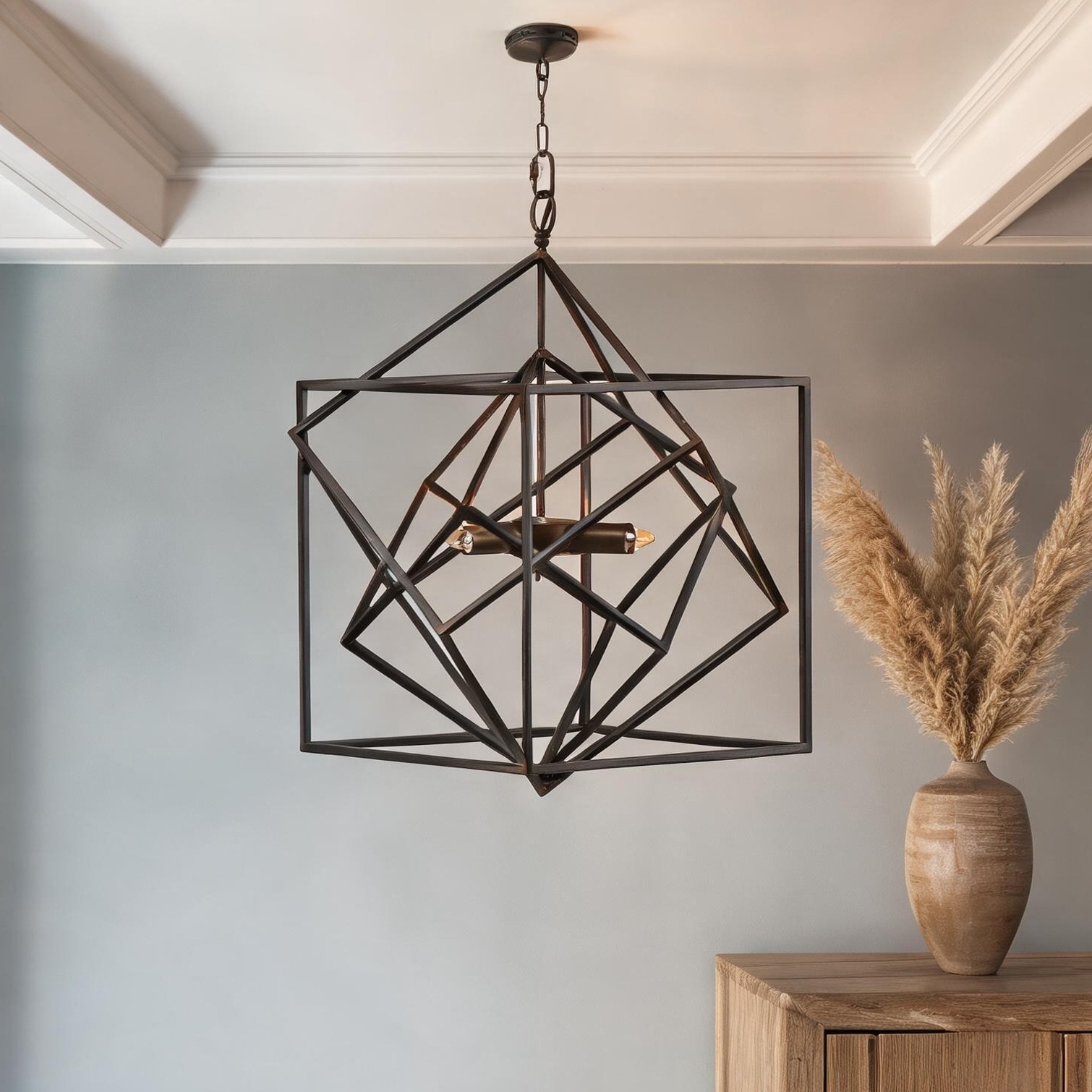 Naturefalls Dining Room Black Iron Lighting and Lamps 18.5 x 22 x 25 in featuring Storage