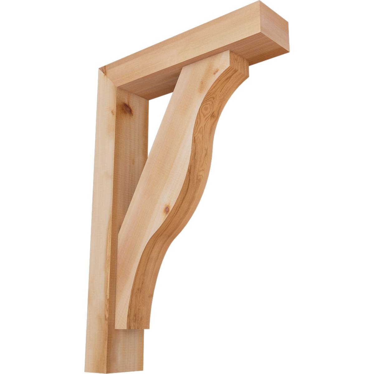 Ekena Millwork 1462348 Funston Block Smooth Bracket with Offset Brace 5-1/2-in x 24-in x 36-in Western red cedar Brown Wood Standard bracket