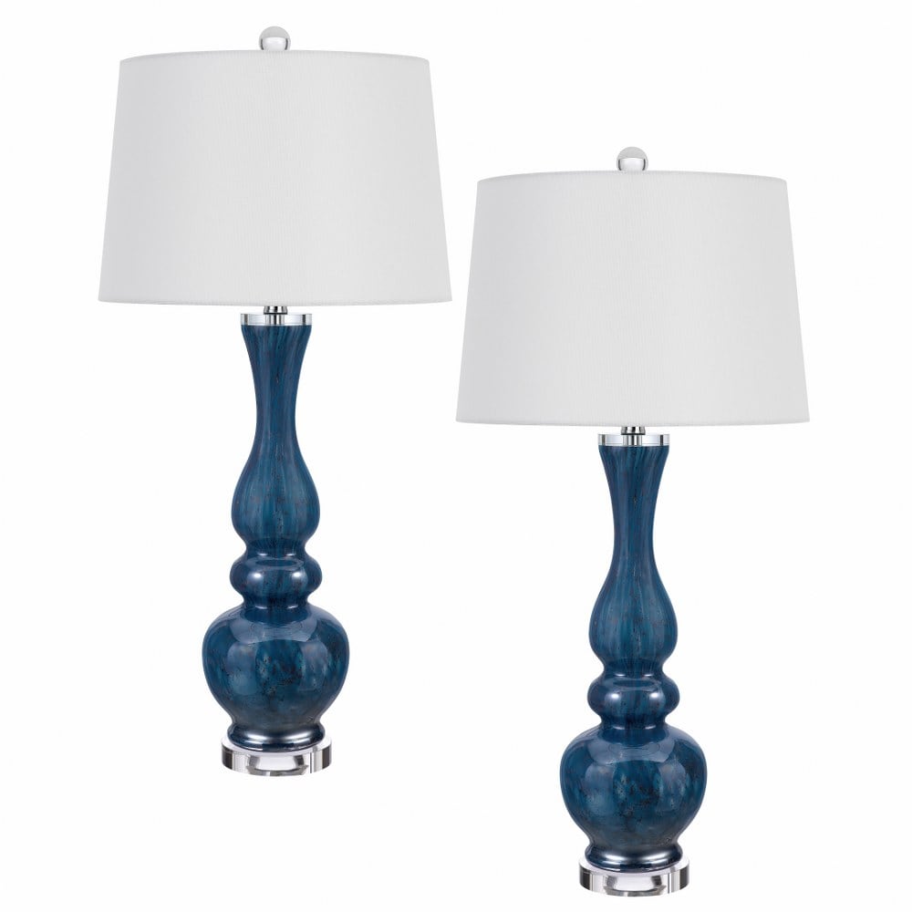 Paimio 1-Light Contemporary Antique Blue Luster Incandescent Table Lamp