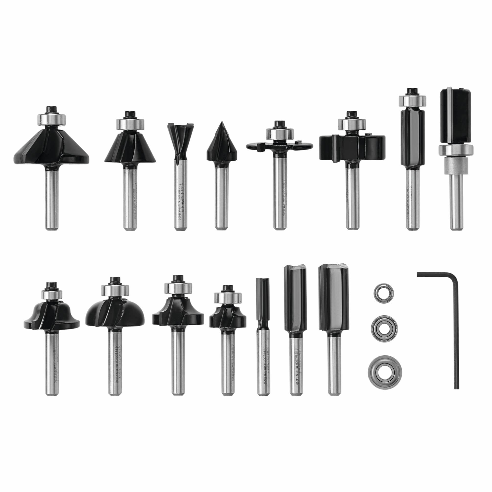 Bosch 15-Piece Carbide-tipped Router Bit Set in the Router Bit