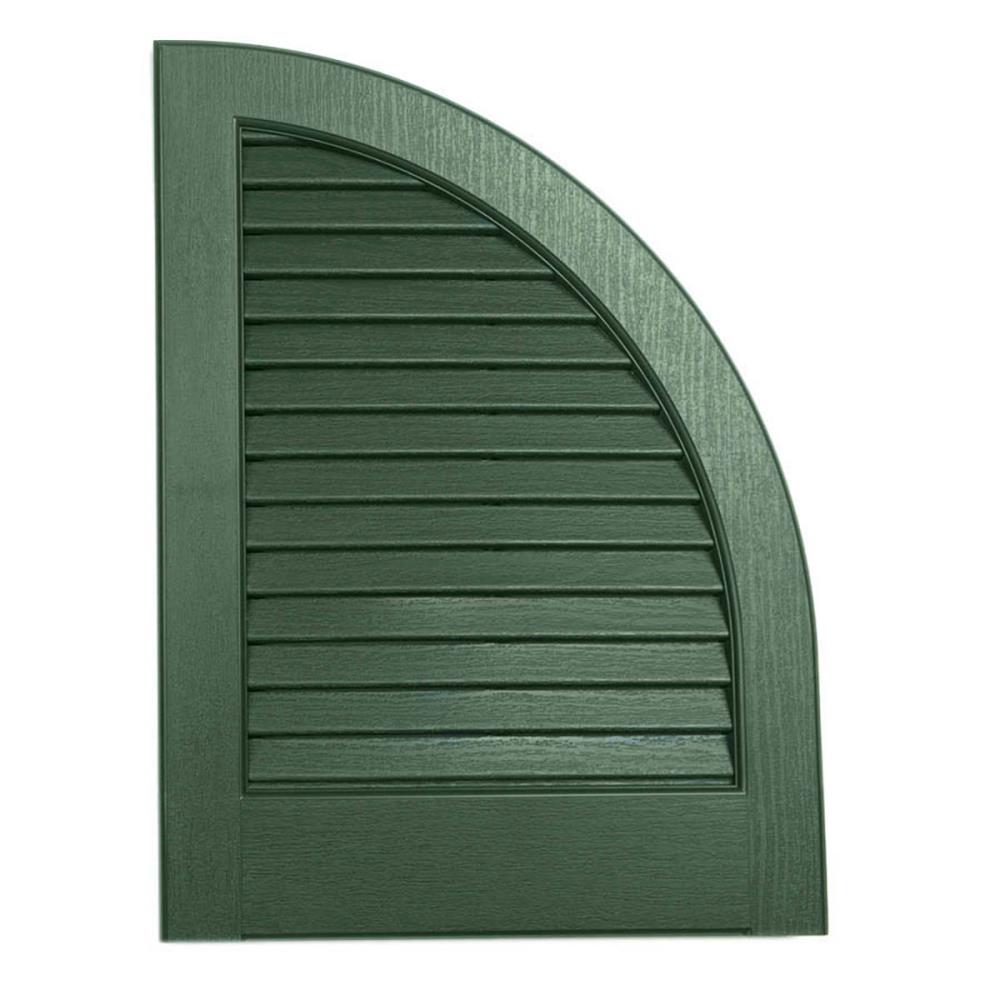 Alpha ACCLVQTRRNDGRN 14.5-in W x 17-in H Green Louvered Exterior Shutters (2-Pack)