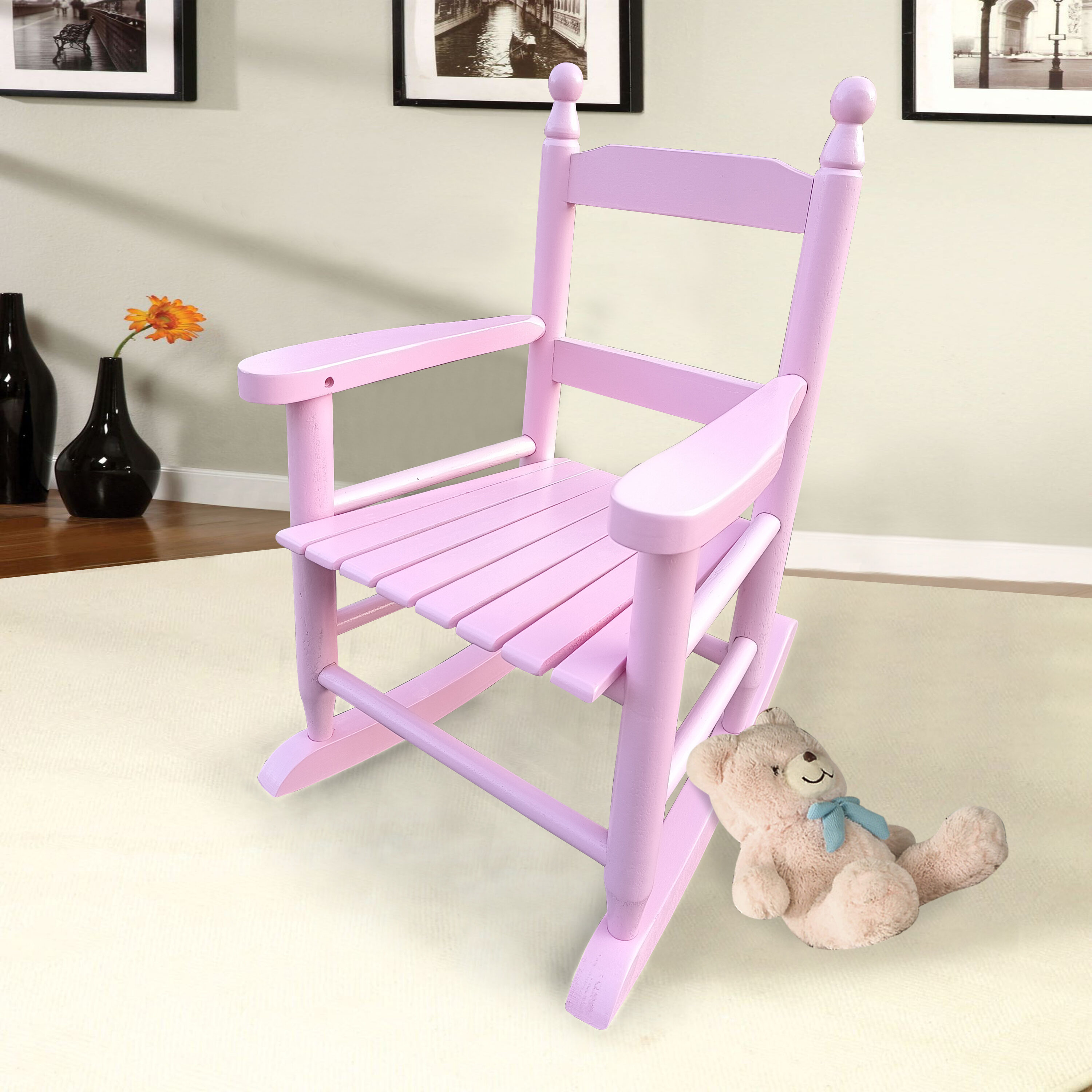 Tinyhomie Childrens Rocking Light Pink Chair Indoor Outdoor Durable ...
