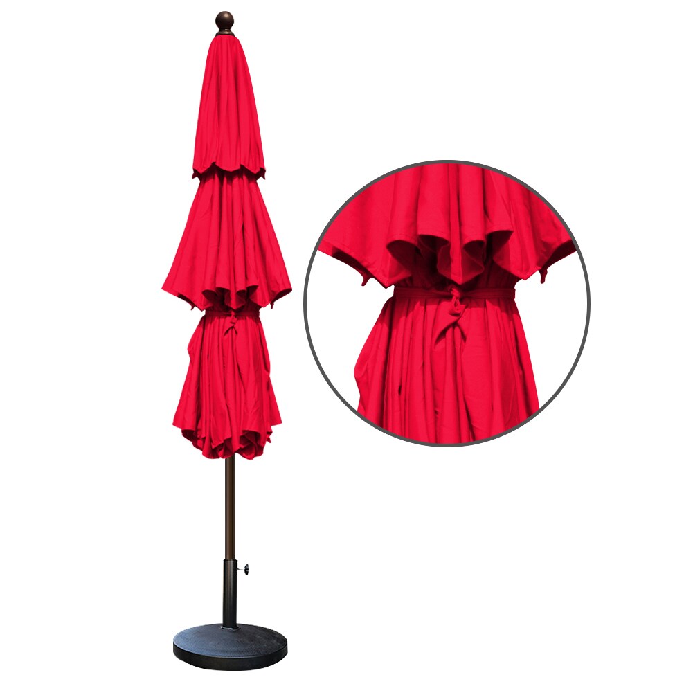 EliteShade 9 ft Round Logo Red Acrylic Patio Umbrella with Crank ...