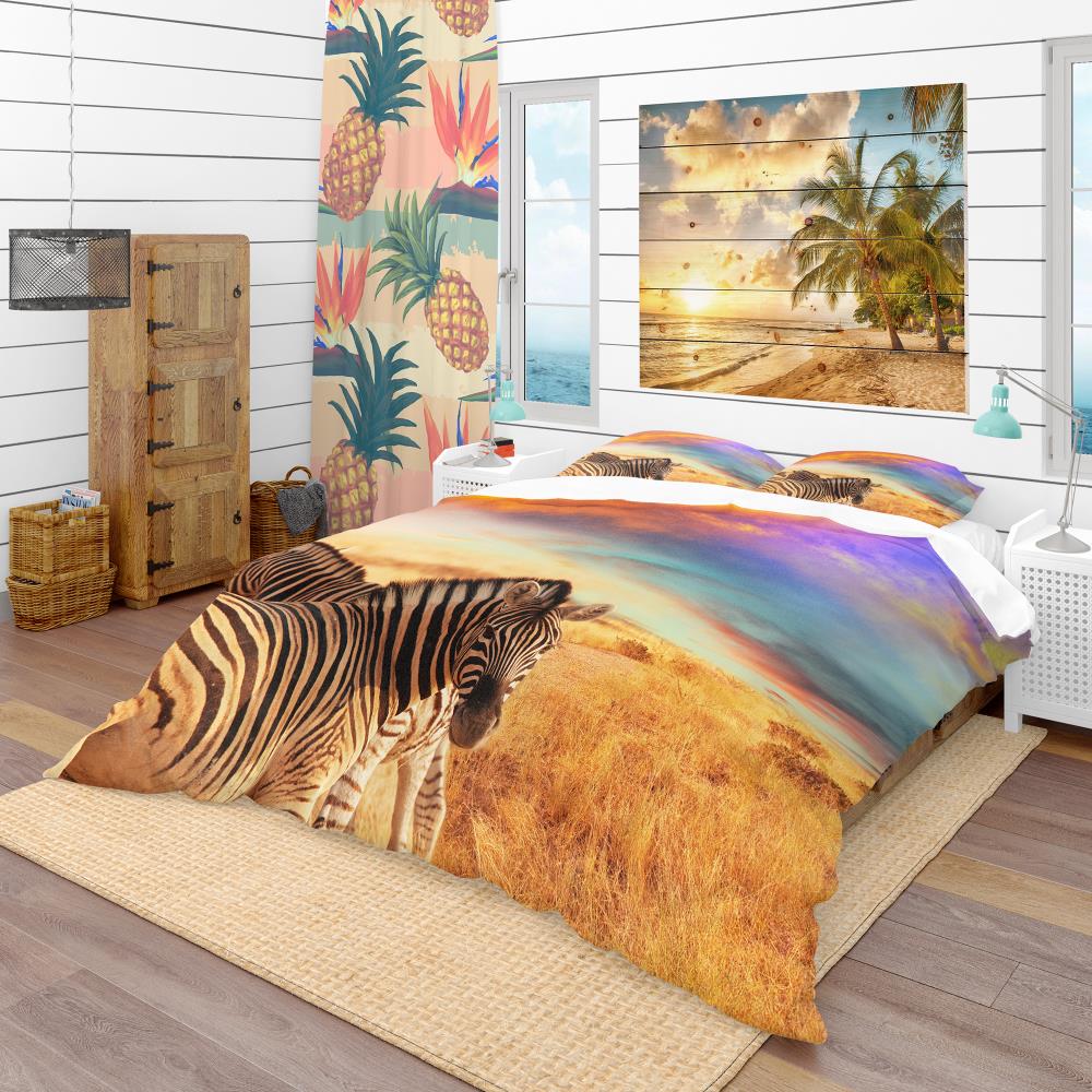 Designart BED12878-K 3 -Piece Yellow King Duvet cover Set