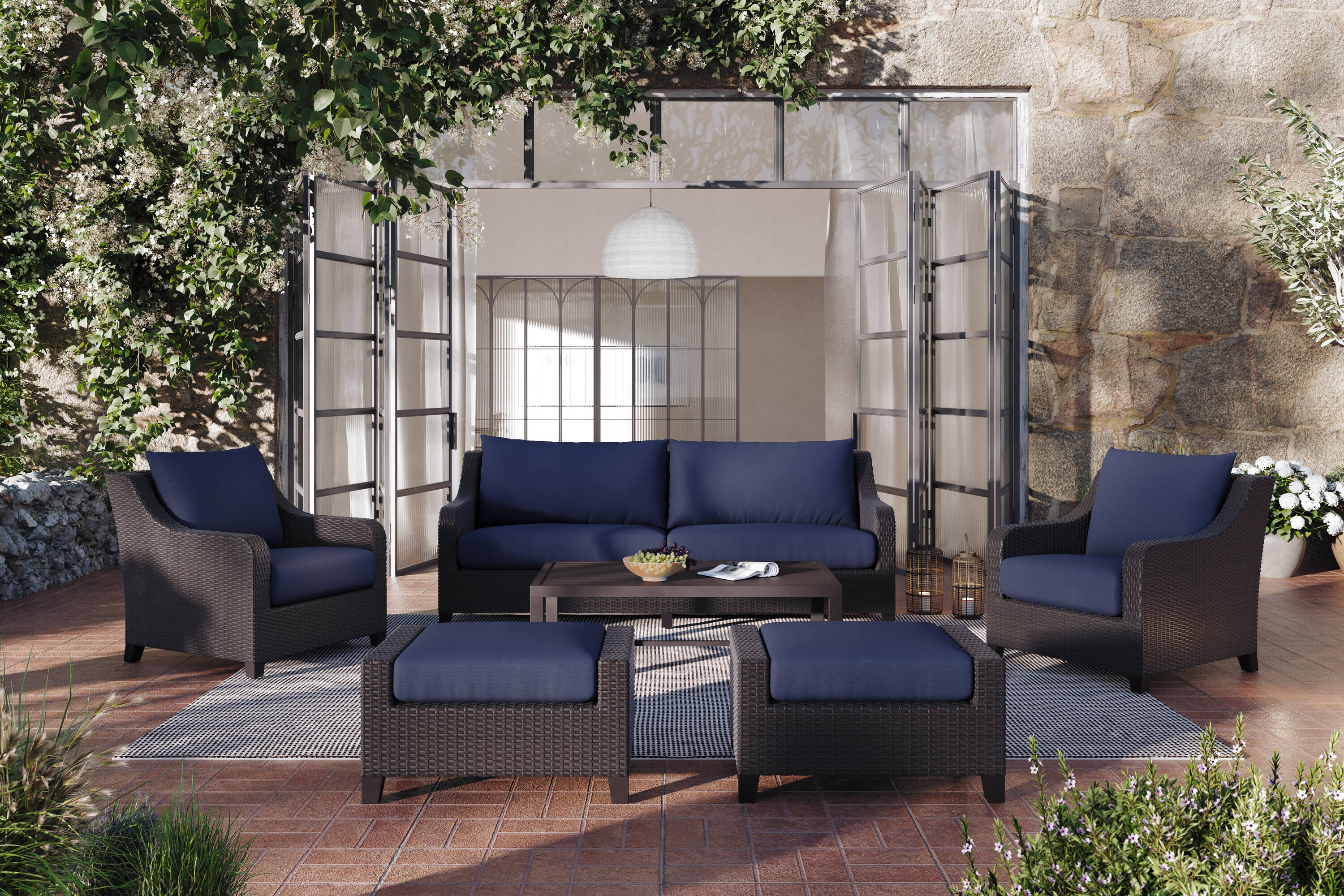 MANHATTAN SQUARE 60-807C-6P Patio-Conversation-Sets - View #2