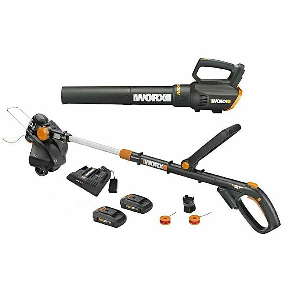 20-volt Cordless Battery String Trimmer and Leaf Blower and Combo Kit 2 Ah (Battery Included) (Charger Included)