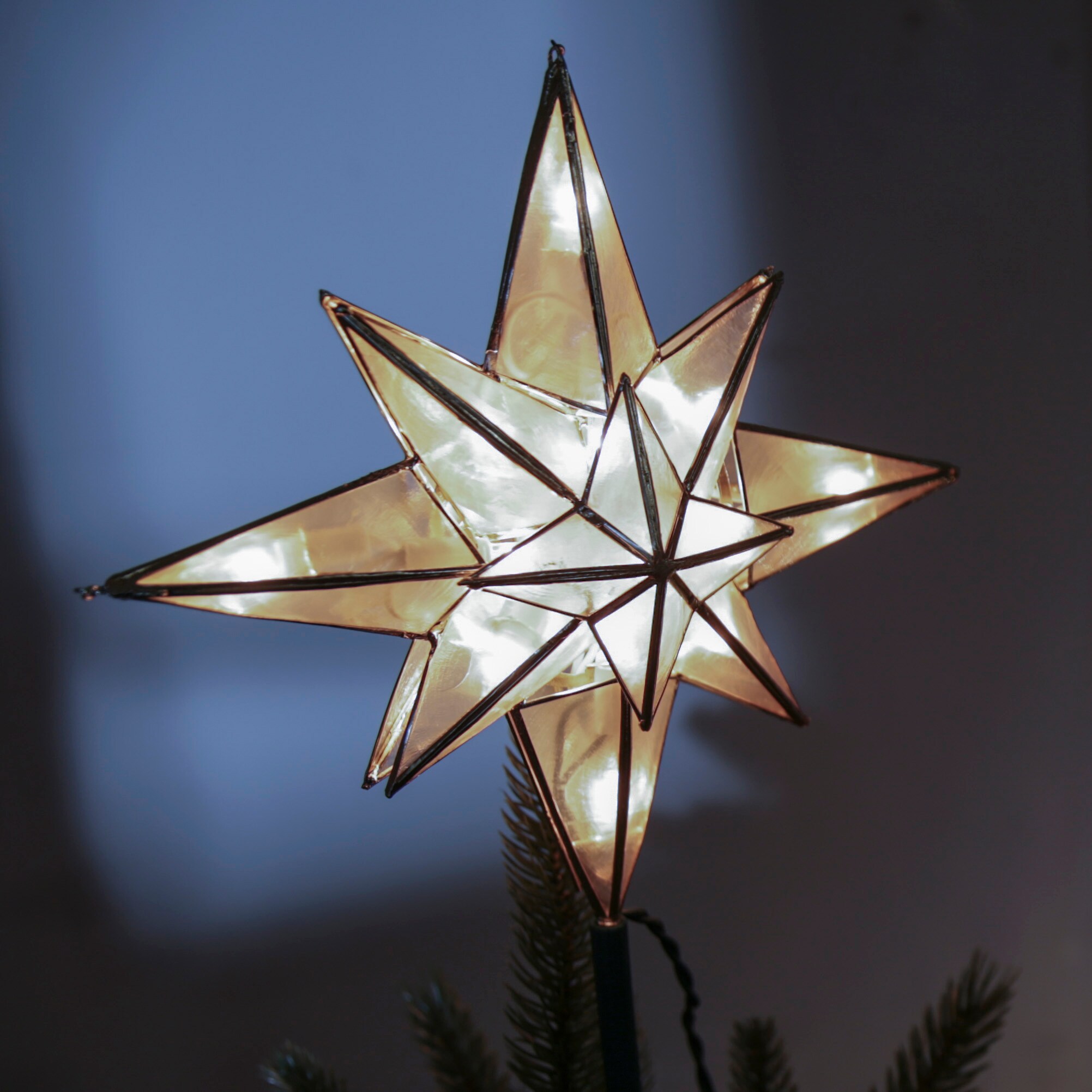 GE 10-in Star Off-white Clear Christmas Tree Topper at Lowes.com