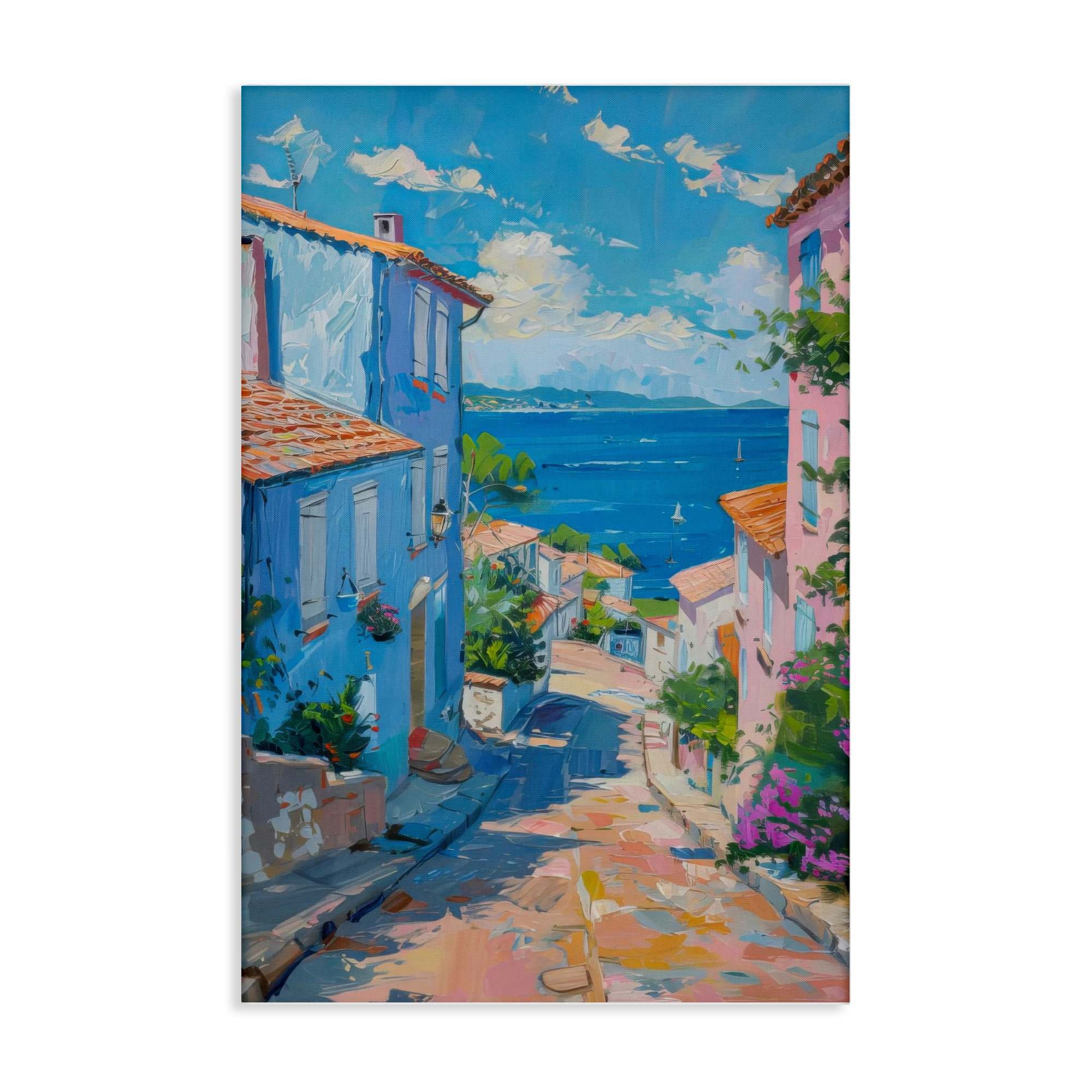 Stupell Industries BT-732-CN-20X30 Quiet Seaside Town's Path Canvas design by LSR Design Studio