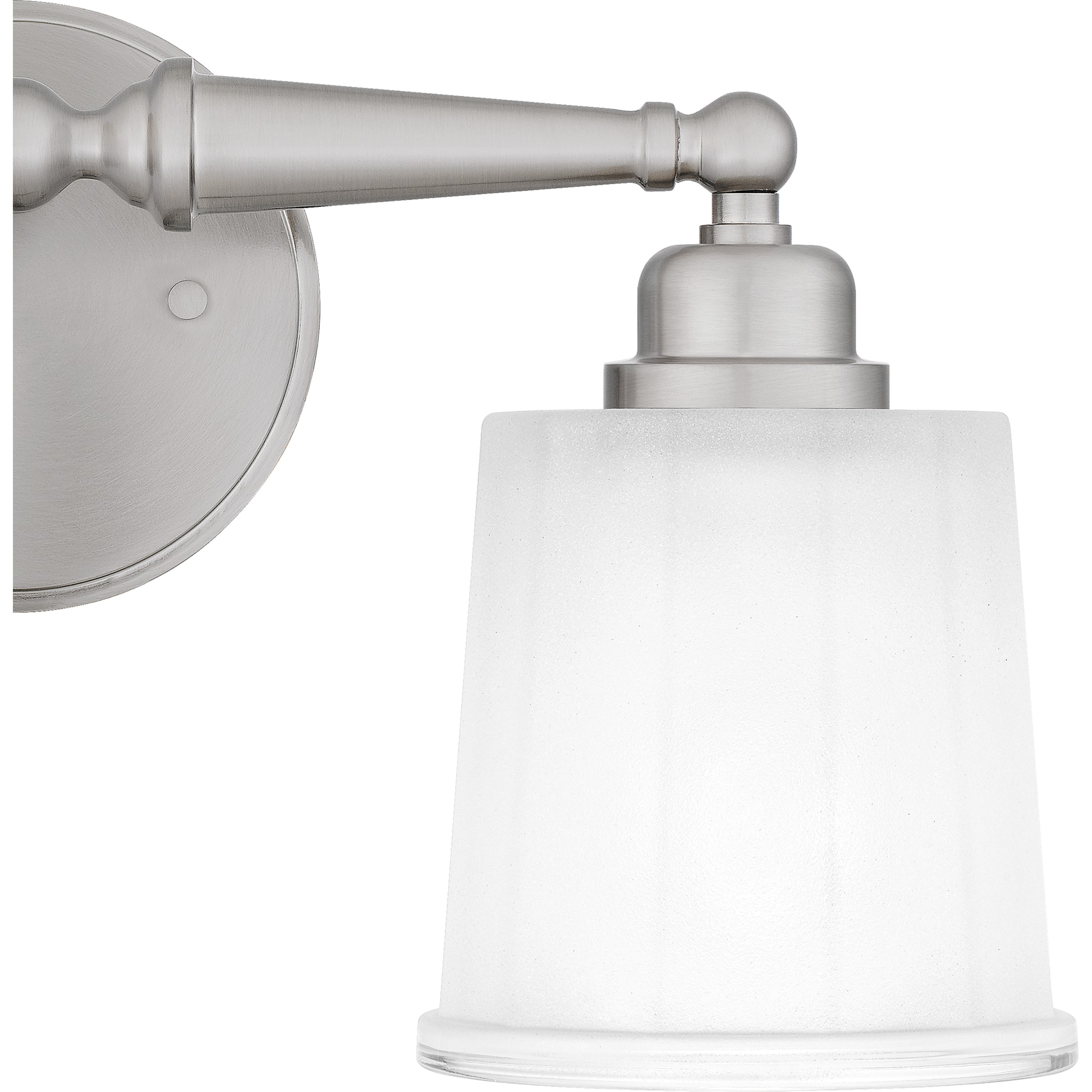Cecilia Brushed Nickel 2-Light Vanity with Sandblasted Glass Shades