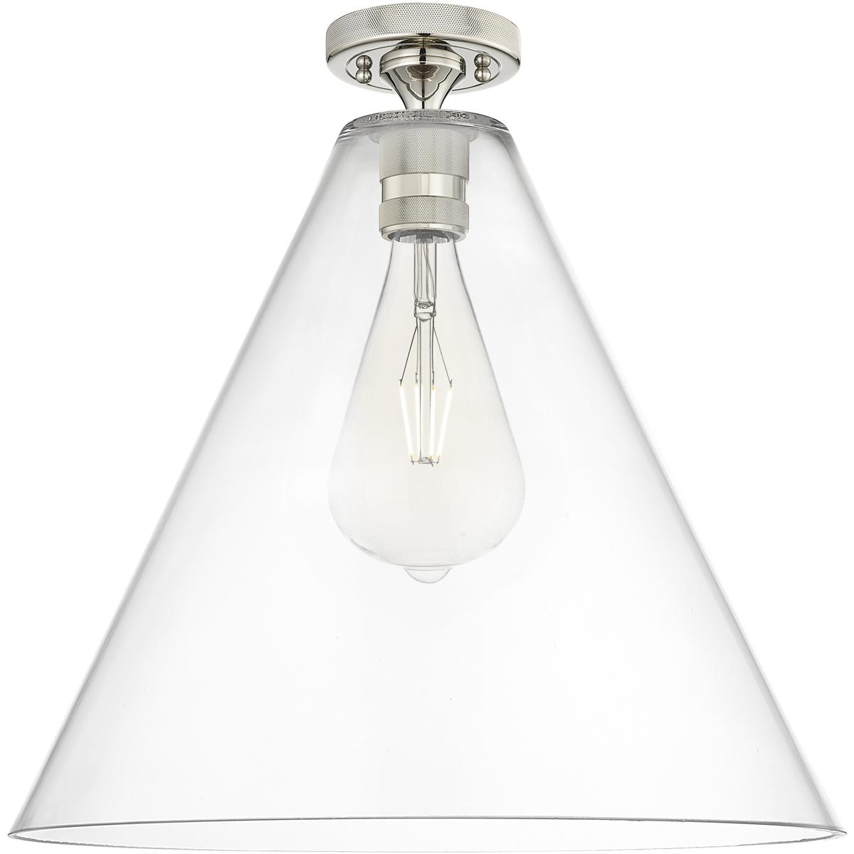 Innovations Lighting -  434-1F-PN-GBC-162 Crown Point Flush Mount Polished Nickel