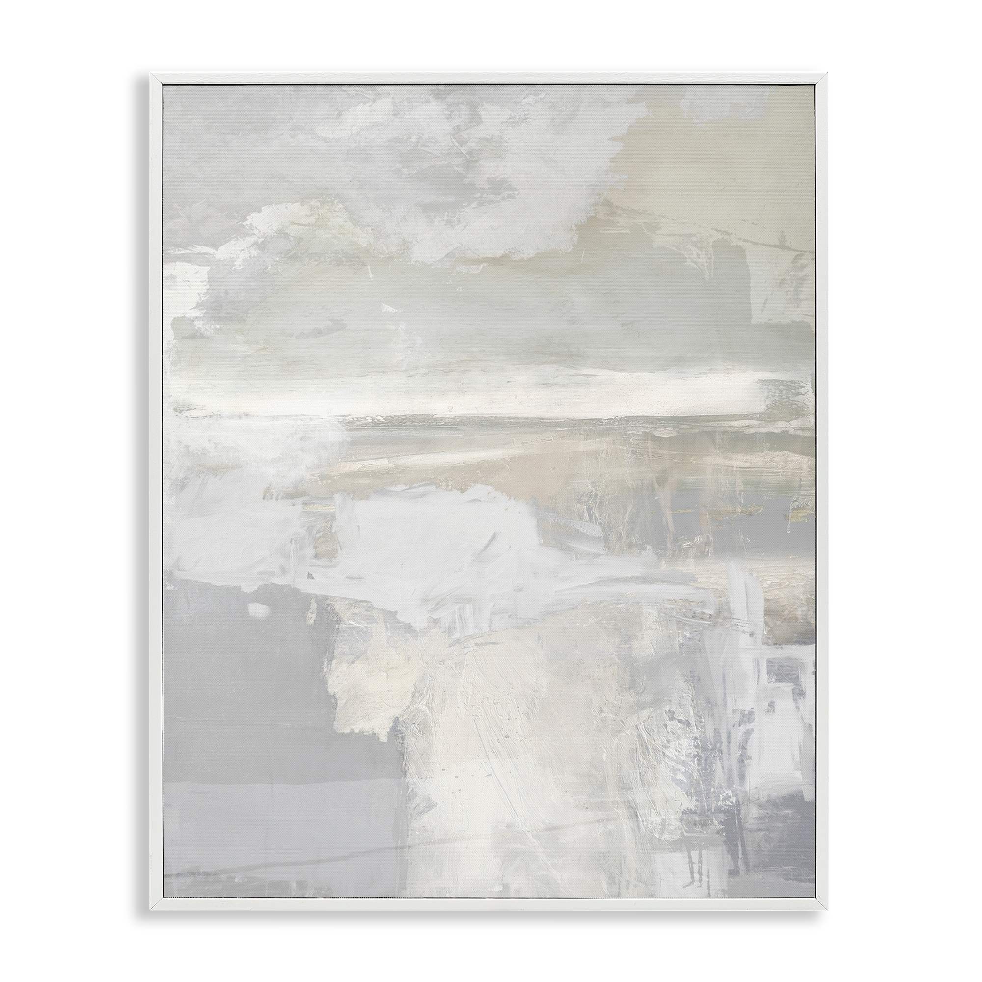 Stupell Industries BS-534-WFR-16X20 Cascading Soft Neutrals White Framed Giclee Art By Rachel Springer 16 x 20