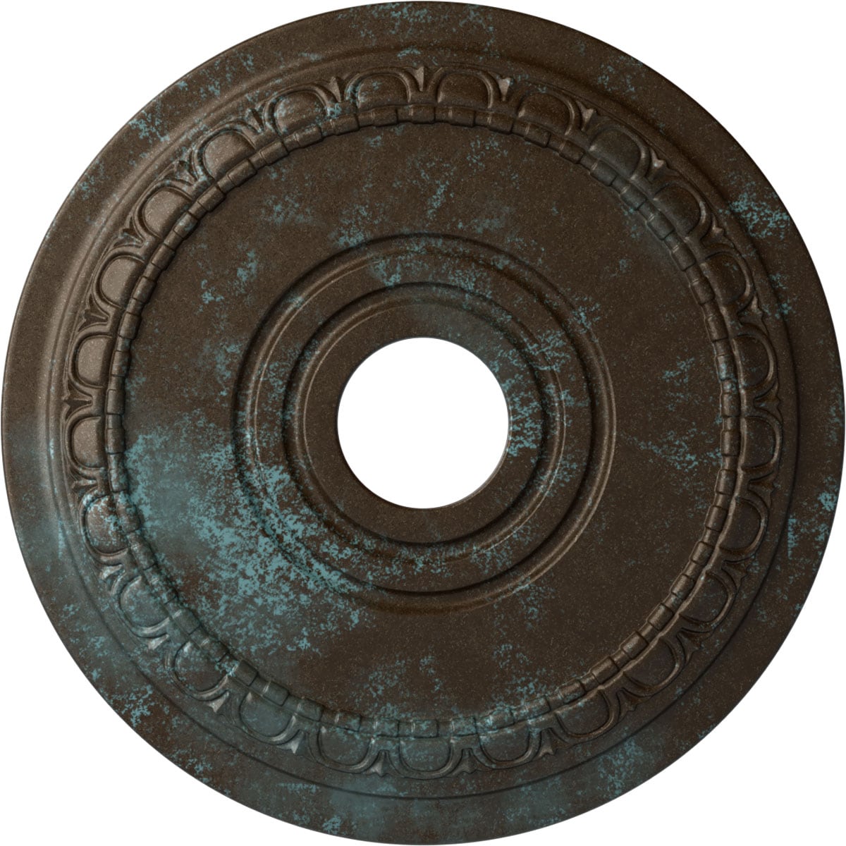 Ekena Millwork CM17MUBBS Munich 17.5-in W x 17.5-in L Painted Bronze Blue Patina Polyurethane Whole Ceiling Medallion
