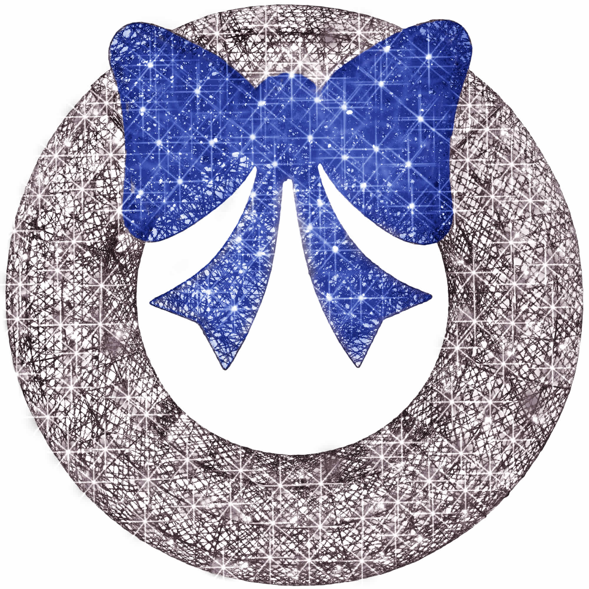 Best Choice Products  30in Pre-Lit Outdoor Christmas Wreath LED Metal Holiday Decor w/ 100 Lights Bow - Silver/Blue