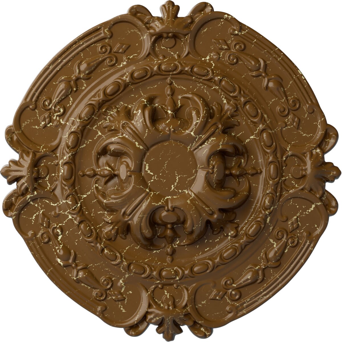 Ekena Millwork CM17SOSTC Southampton 16.375-in W x 16.375-in L Painted Smokey Topaz Crackle Polyurethane Whole Ceiling Medallion