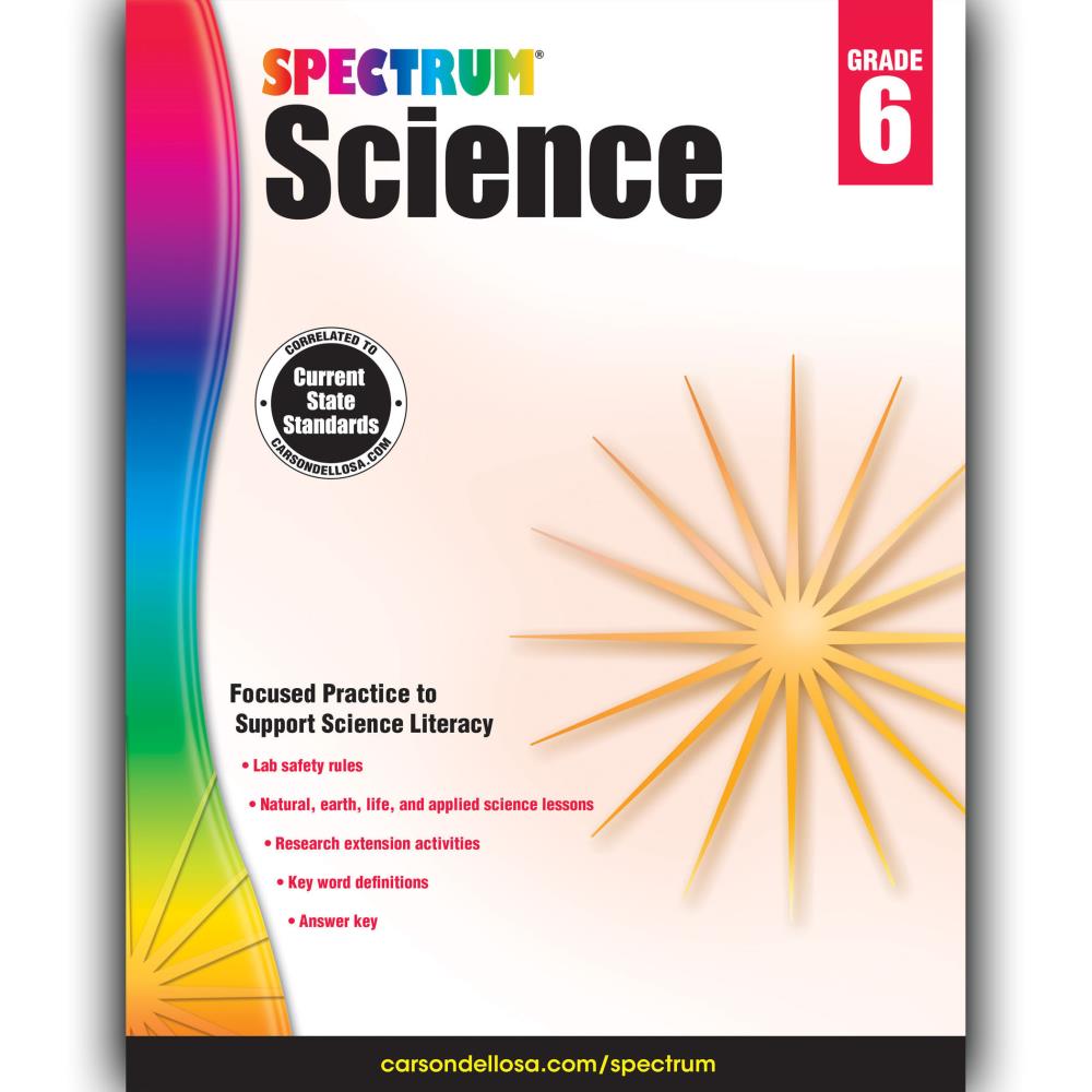 Spectrum CD-704619 Science Workbook, Grade 6, Paperback Activity Book