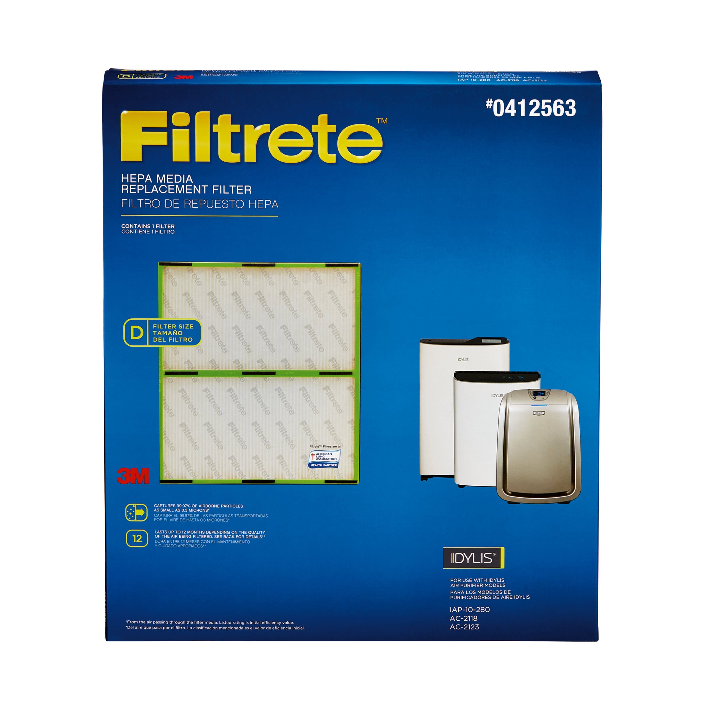 Idylis Replacement- D Hepa Air Purifier Filter | - Filtrete LOWESRAPF-D-4